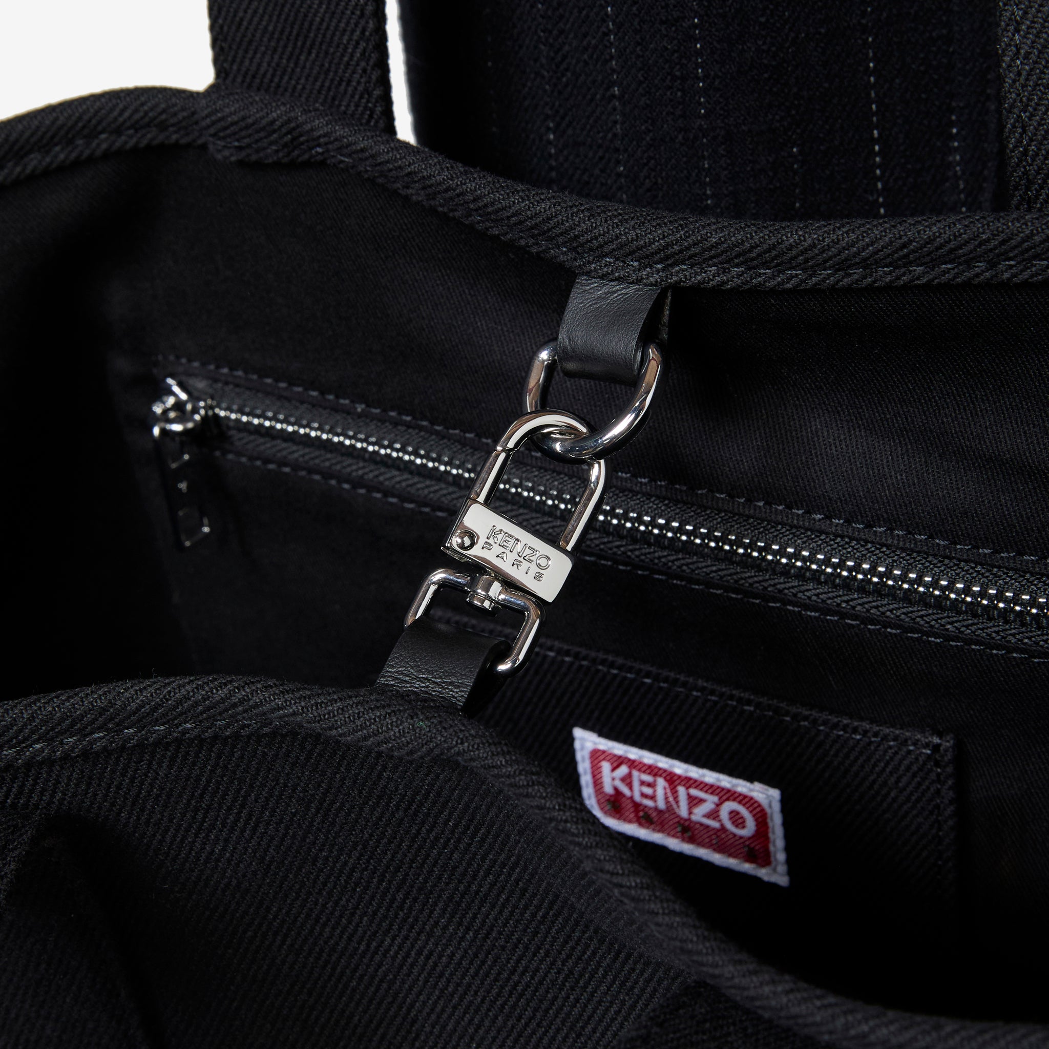 KENZO UTILITY Large Black Tote Bag for Women - Spacious Designer Handbag for Work, Travel & Everyday Use