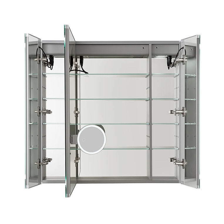 Aquadom Royale Plus 40x36 Inch LED Lighted Triple Door Bathroom Medicine Cabinet - Perfect for Modern Homes, Spas & Luxury Bathrooms