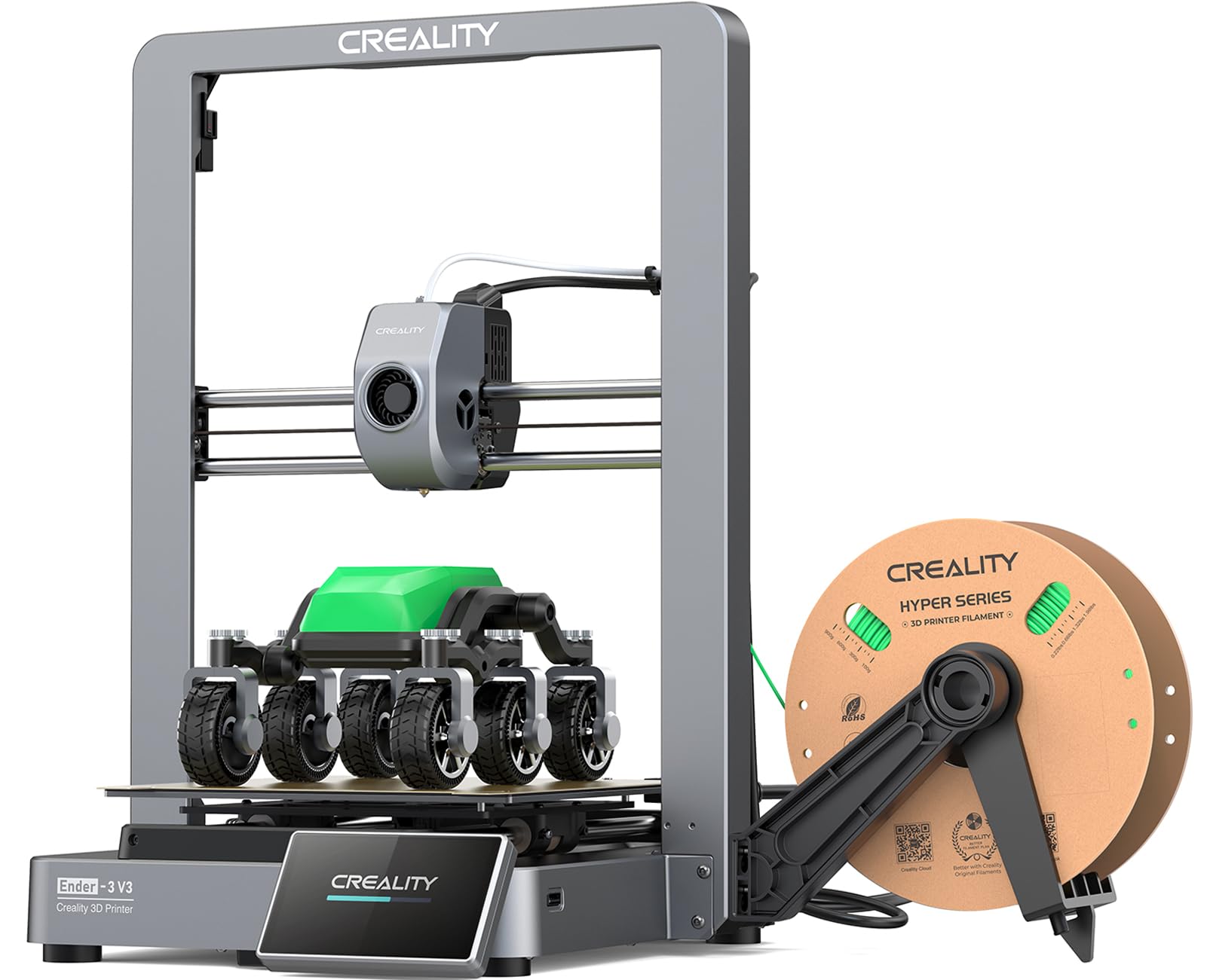 Creality Ender 3 V3 3D Printer Fully Assembled - 600mm/s High Speed, CoreXZ Metal Build, 300℃ Hotend, Auto-Leveling | Perfect for Beginners, DIY Projects, Home & Office Use | Print Size 8.66x8.66x9.84 in