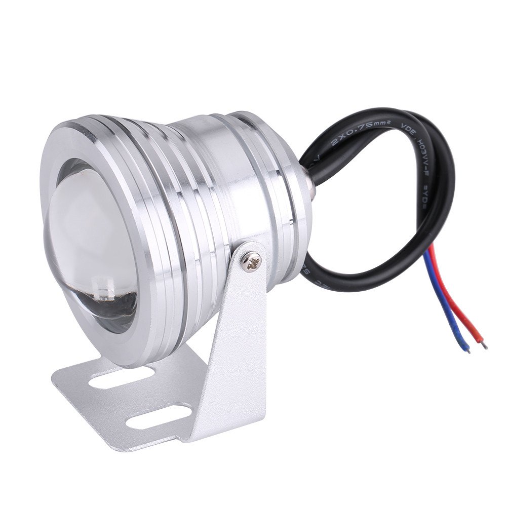 Acouto 12V RGB LED Marine Spotlight - 10W Waterproof Boat & Yacht Light with Remote Control (Silver White) | Perfect for Deck Lighting, Underwater Illumination & Nighttime Navigation