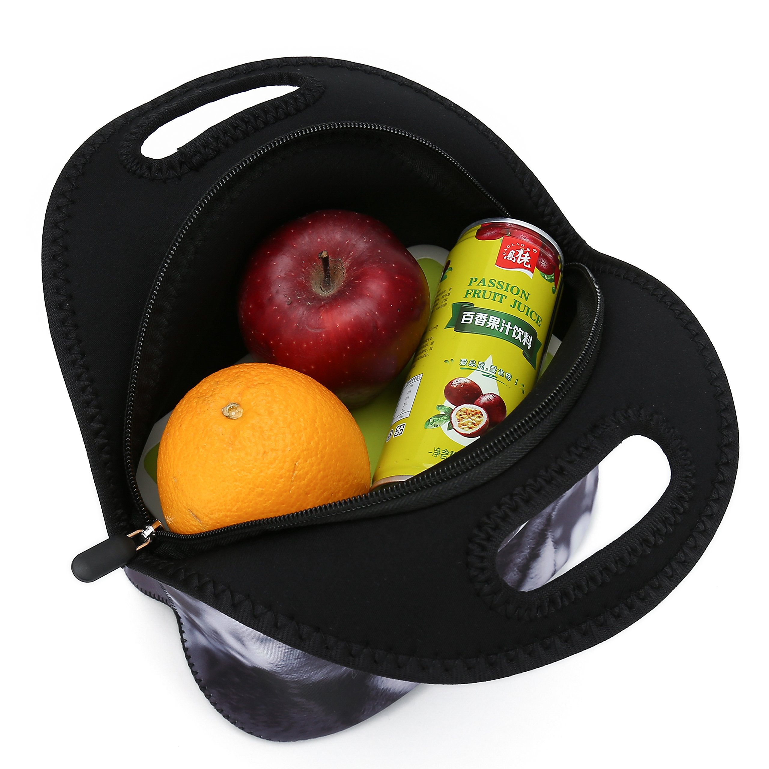 Premium Neoprene Insulated Lunch Bag for Women, Men & Kids - Thick Thermal Lunch Box with Water Bottle Holder - Lightweight & Durable for Travel, Picnic, School, Office - Perfect for Keeping Meals Fresh at Work, Outdoor Adventures or Daily Commute (Snow Wolf)