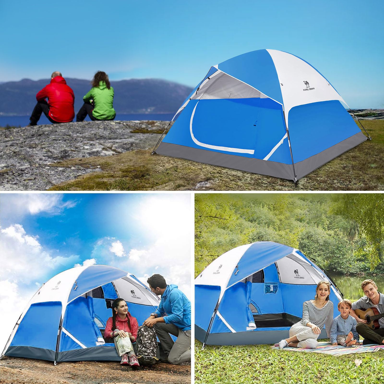CAMEL CROWN 2-5 Person Camping Tent - Waterproof & Lightweight for Hiking, Backpacking