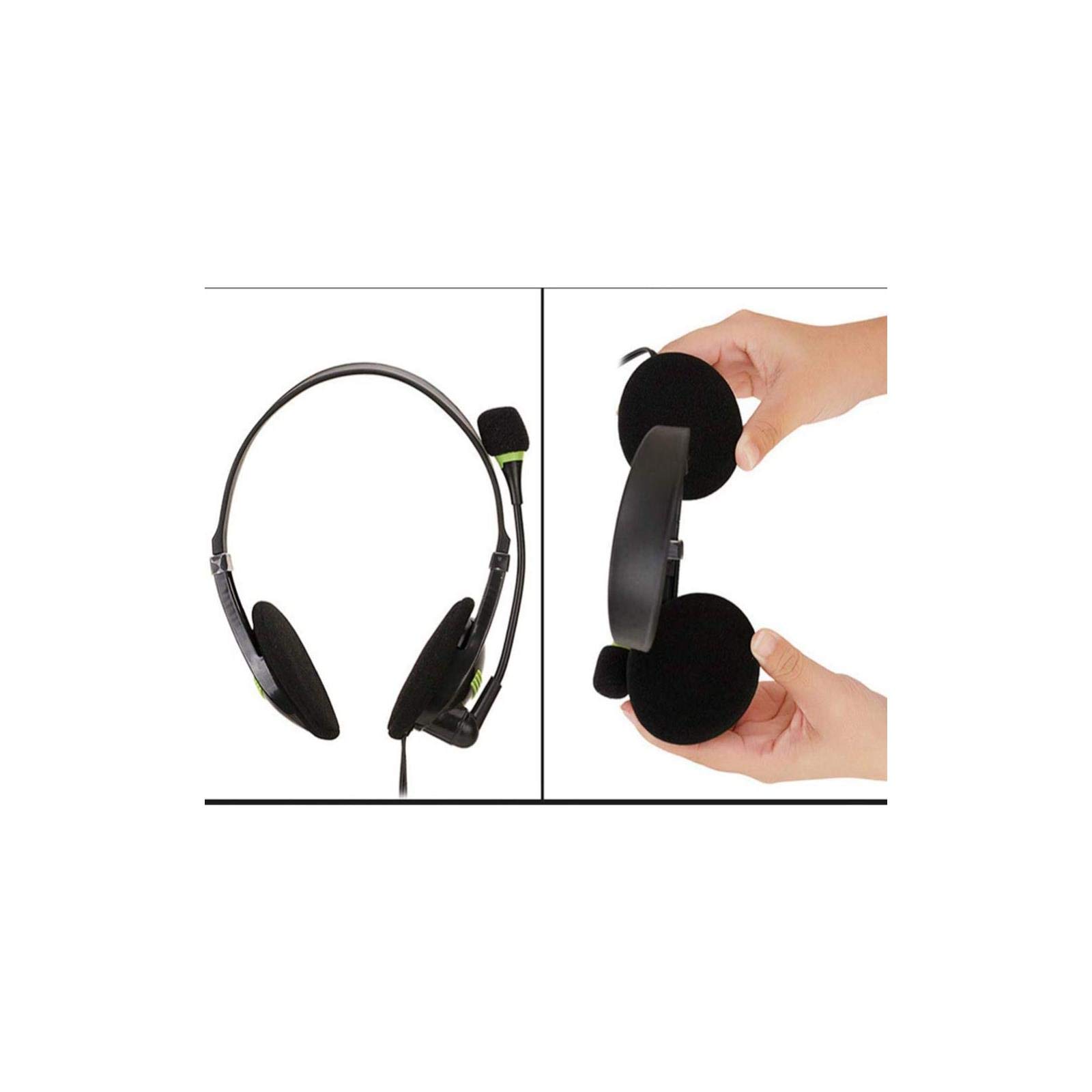 JIUCHEN USB Computer Headset with Noise Cancelling & Omnidirectional Microphone - PC Gaming Headphones for Online Classes, Meetings, Work from Home | Compatible with Desktop, Laptop (Mute Function Included)