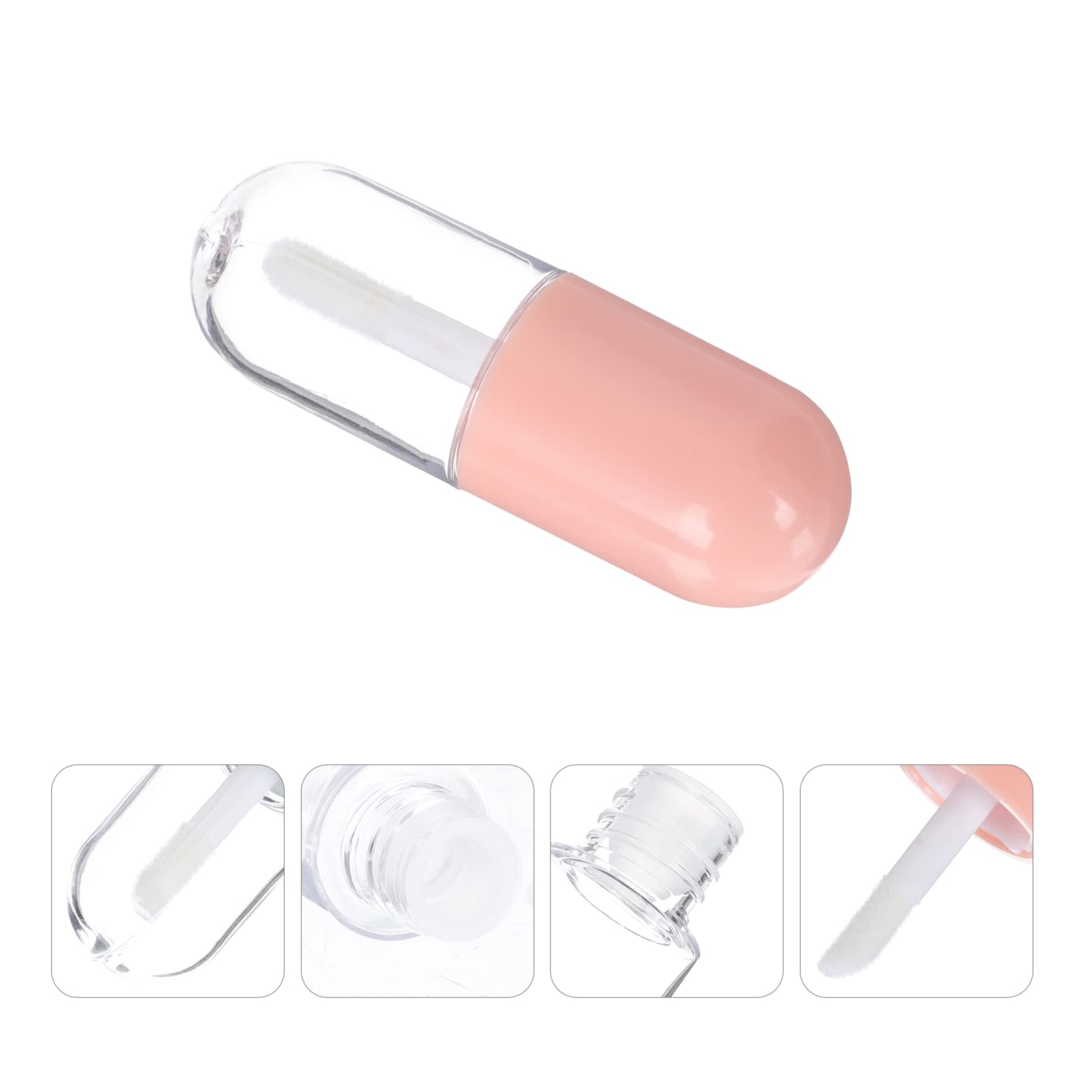 FOMIYES 10Pcs 5ml Refillable Clear Empty Lip Gloss Tubes with Wands - Cute Capsule Shaped Mini Lip Balm Containers for DIY Cosmetic, Lipstick & Makeup Kit (Perfect for Travel, Party Favors & Gift Packaging)