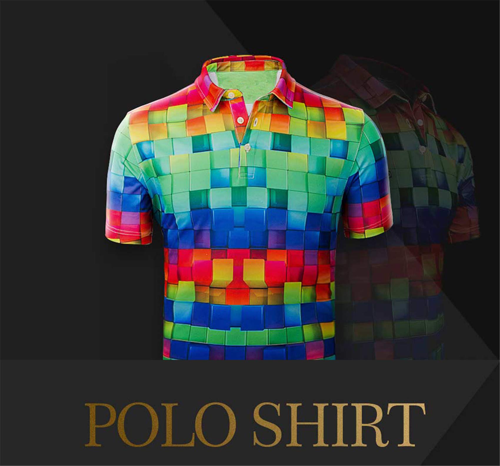 HUGS IDEA Men's Hawaiian Short Sleeve Pique Polo Shirt - Breathable Summer Casual Tee for Beach, Vacation & Outdoor Activities