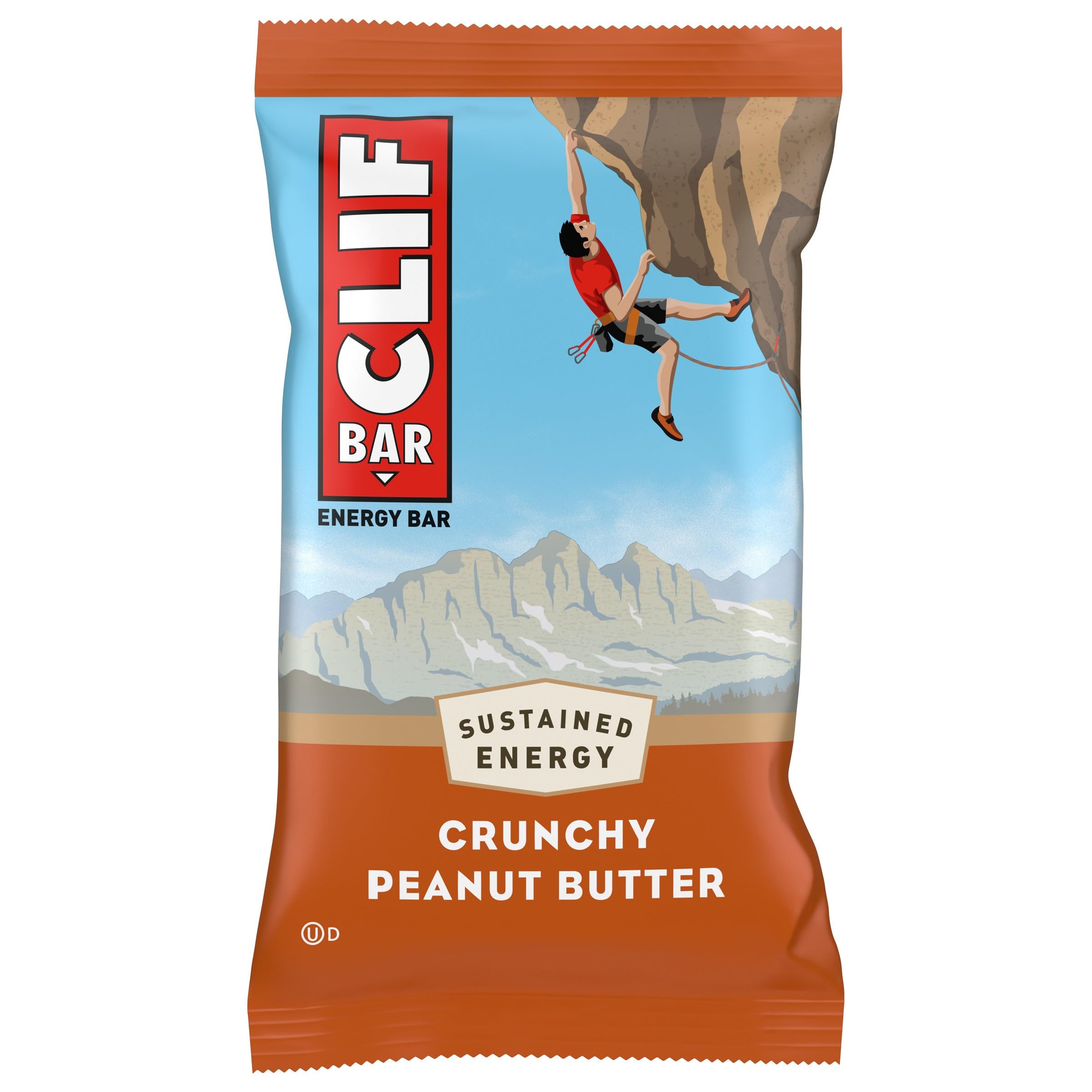 Clif Bar Crunchy Peanut Butter - Organic Oats Energy Bar with 11g Plant-Based Protein, Non-GMO - Perfect for Hiking, Camping & Post-Workout Snacks (2.4 oz)