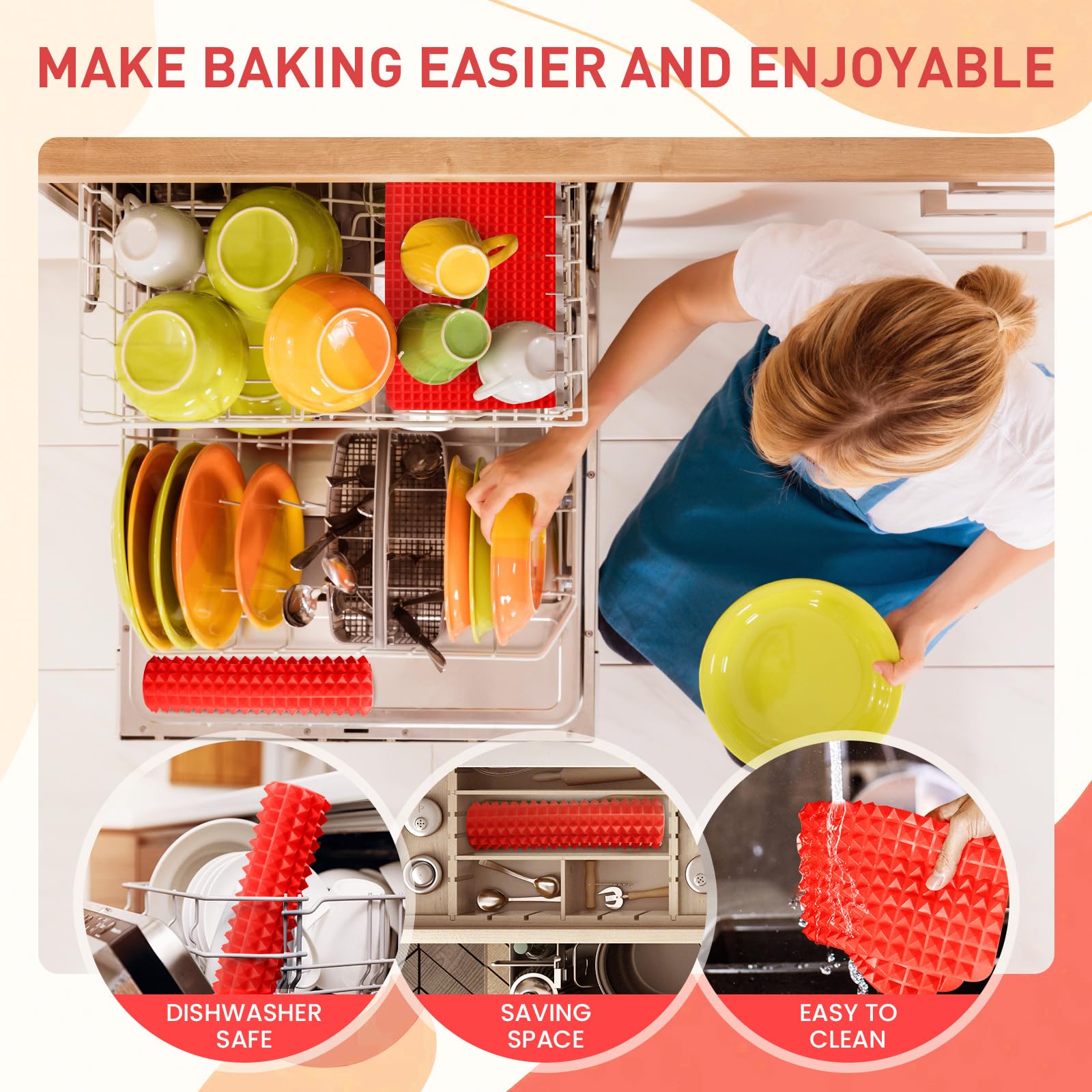Non-Stick Silicone Baking Mat Set (2 Pack) - 16
