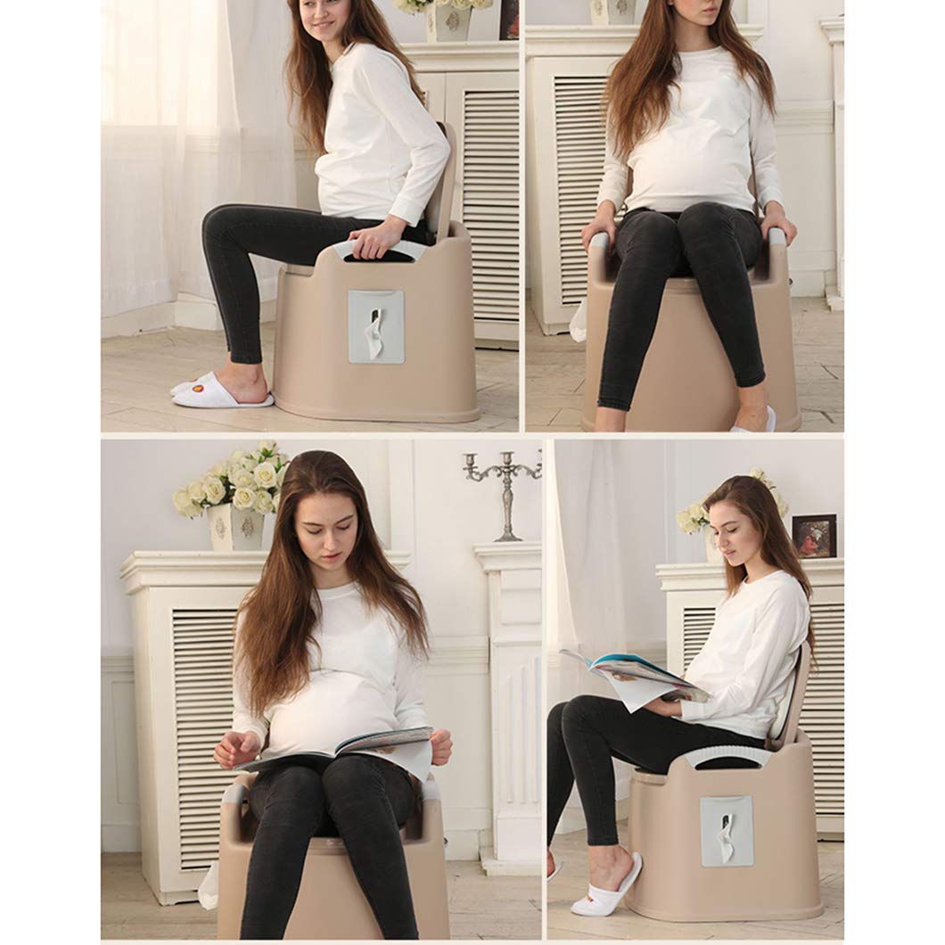 Portable Toilet Chair - Adjustable Height Bedside Commode with Shower Seat | Medical Mobility Aid for Elderly, Pregnant Women & Disabled | Home Care & Travel Use