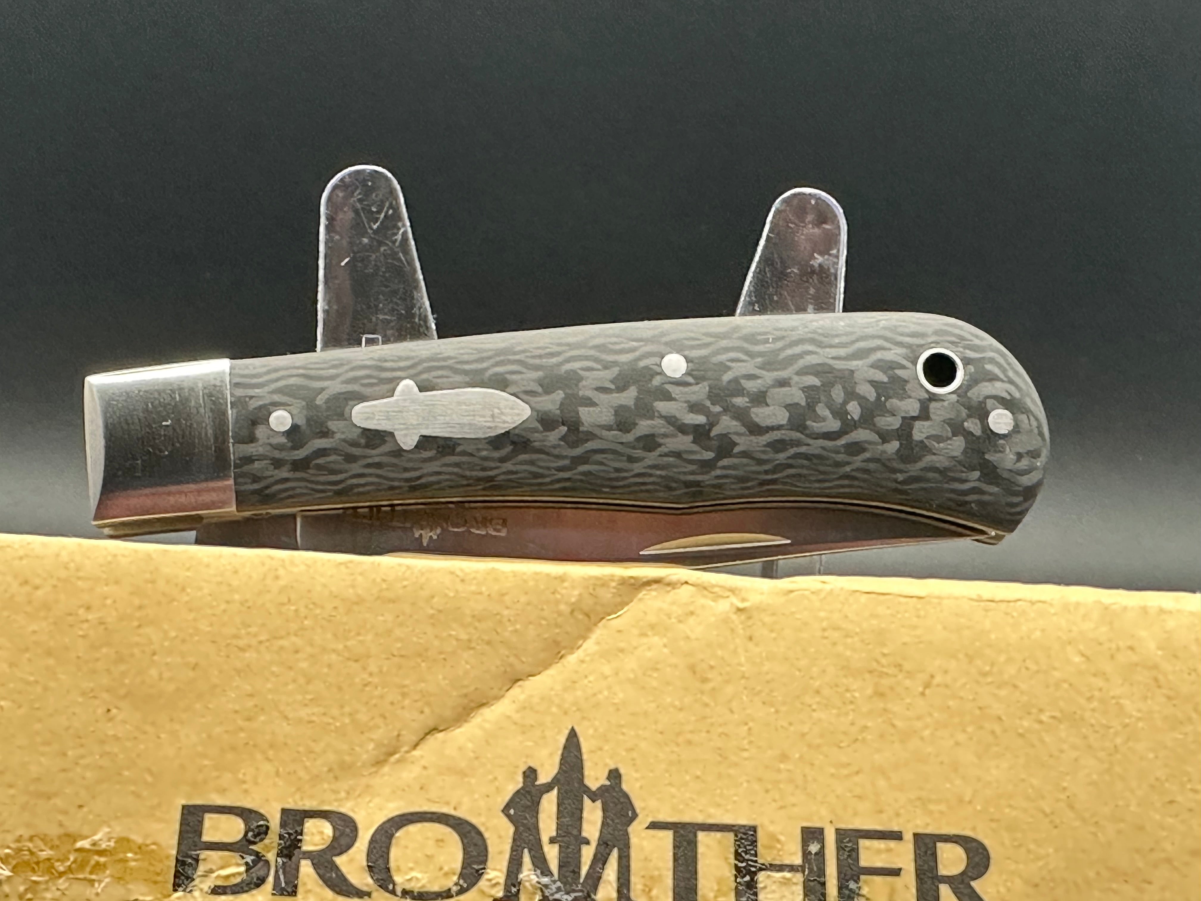 Brother 1516 VG10 Folding Knife with Carbon Fiber Handle - EDC, Camping, Hunting & Outdoor Survival Tool