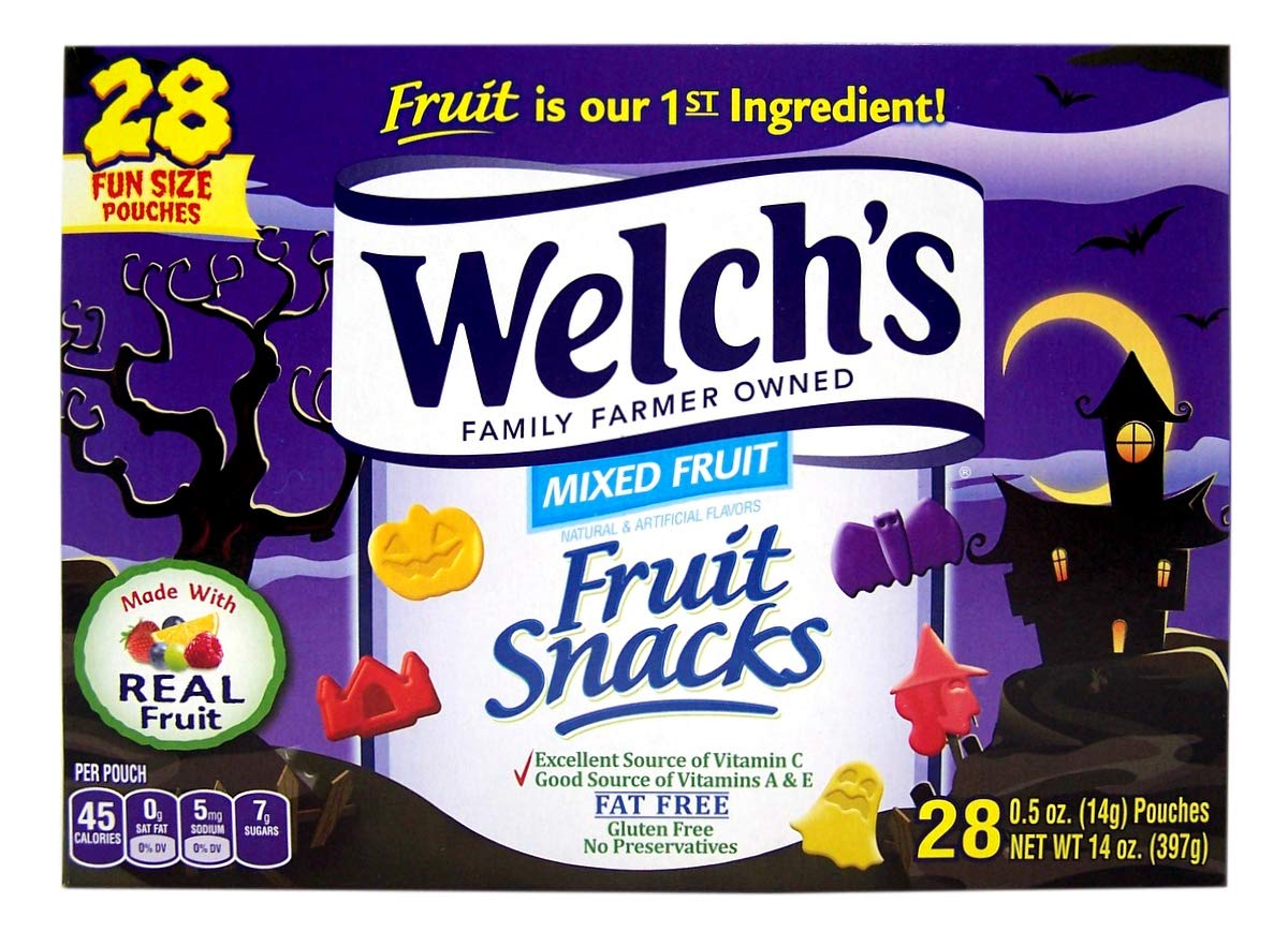 Welch's Halloween Fun Size Fruit Snacks - 0.5 Ounce (28 Count) - Healthy Halloween Treats for Kids, Party Favors & School Snacks