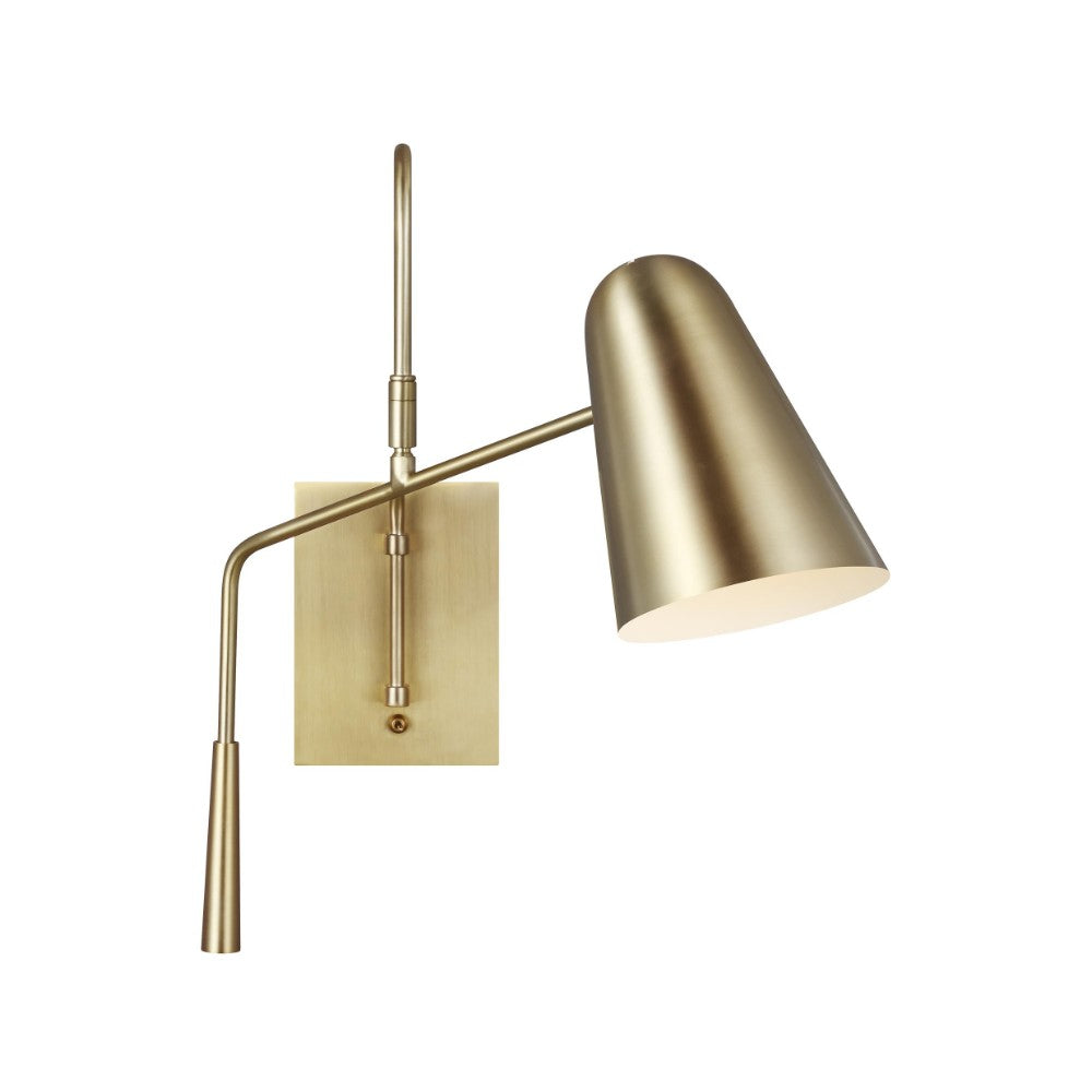 Cowell Modern 1 Light Wall Sconce - Brushed Nickel Finish, Plug-in Wall Light Fixture for Bedroom, Living Room, Hallway & Entryway Lighting Decor