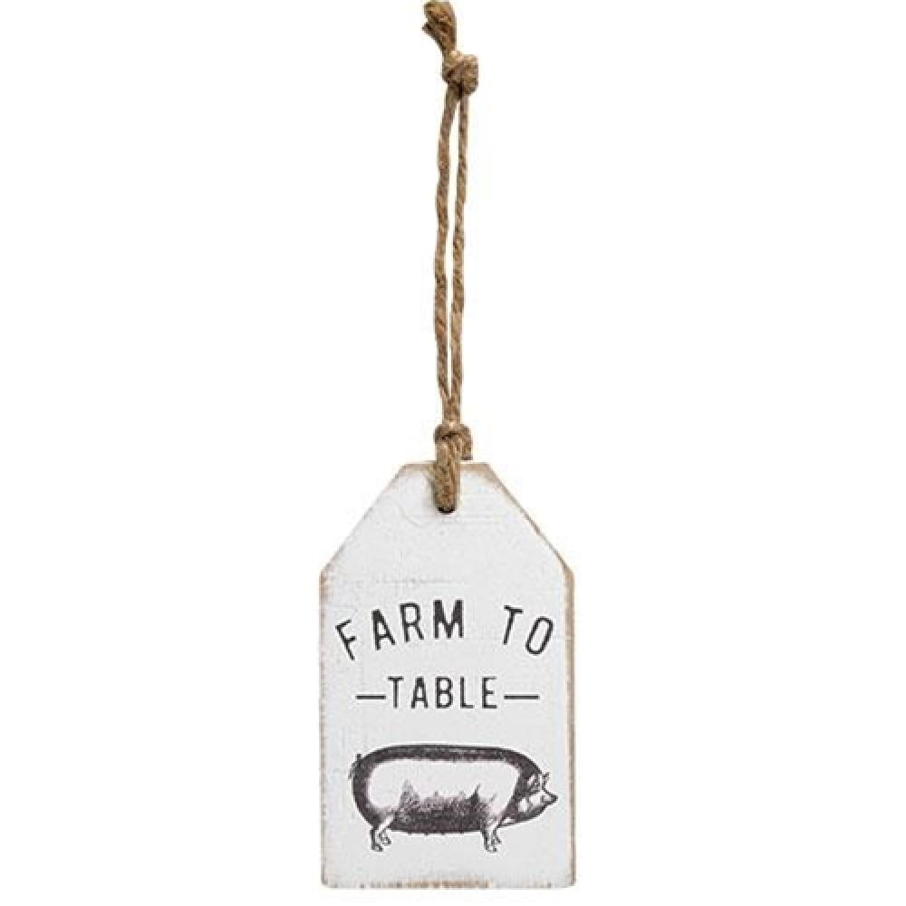 Farm to Table Pig Wood Tag - Handcrafted Rustic Wooden Gift Tag for Farmhouse Decor, Weddings, and Special Occasions - Perfect for DIY Gifts, Party Favors, and Country-Themed Events