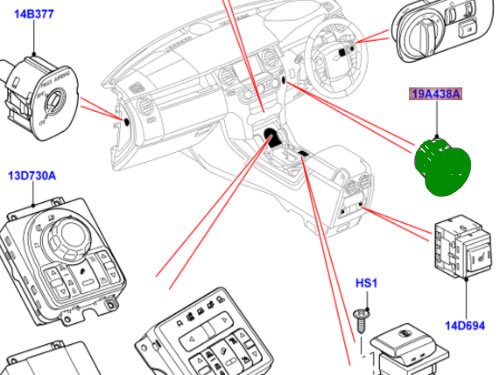 Genuine Land Rover Ignition Switch Keyless Start for Range Rover Sport 2010-2013 & LR4 (Part# LR014015) - Easy Push Button Engine Start for Smooth Driving Experience