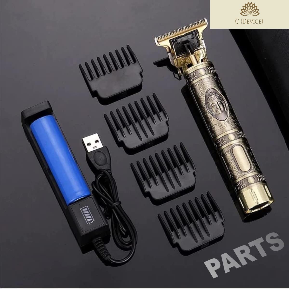 Professional Men's Hair & Beard Trimmer - Adjustable Blade Clipper, Body Groomer & Shaver with Metal Body for Precise Close Cuts | Perfect for Home Grooming, Travel & Professional Barbershop Use