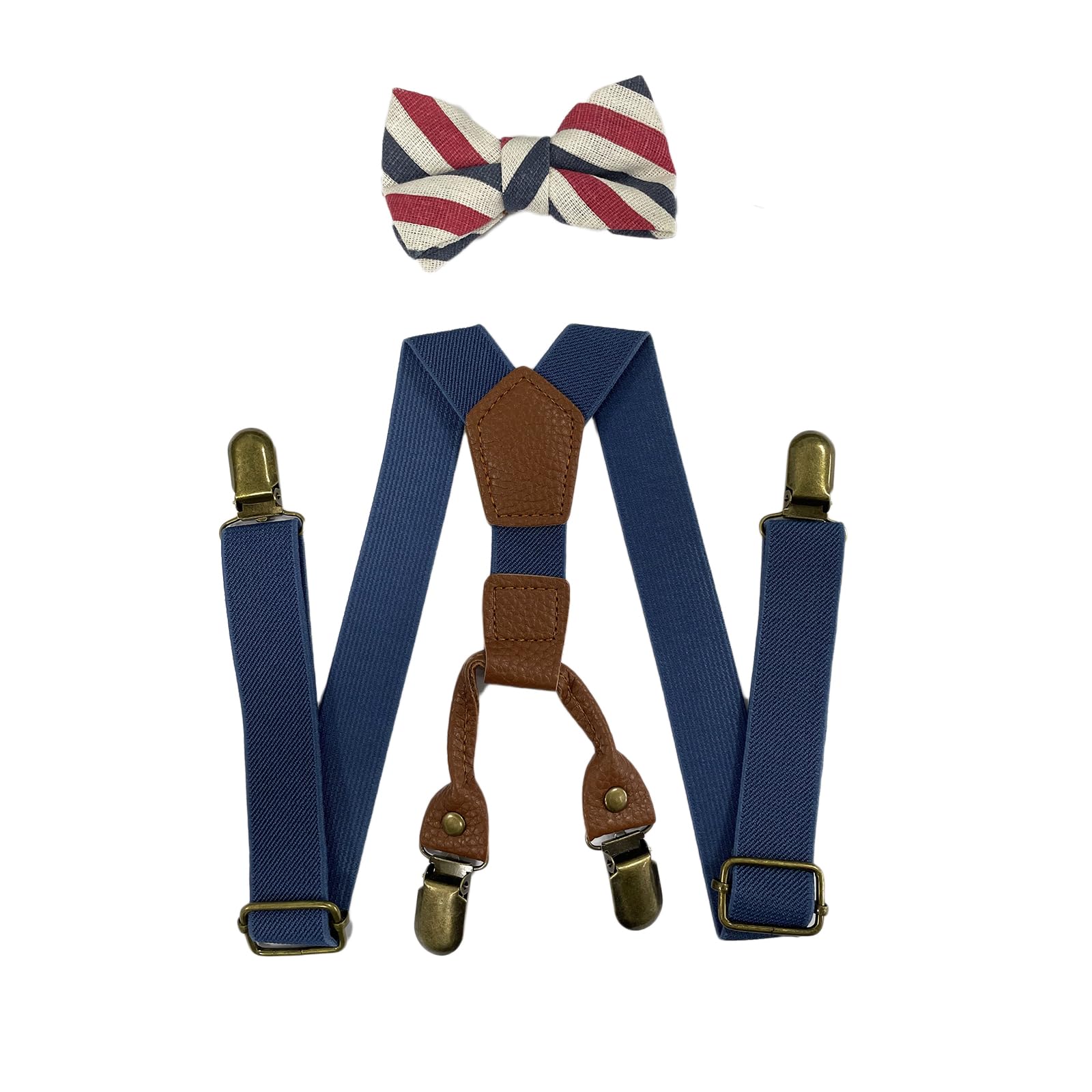 SUNTRADE Adjustable Elastic Bow Tie for Boys & Girls - 4 Pack with Strong Metal Clips - Perfect for Weddings, Parties, School Events & Formal Occasions