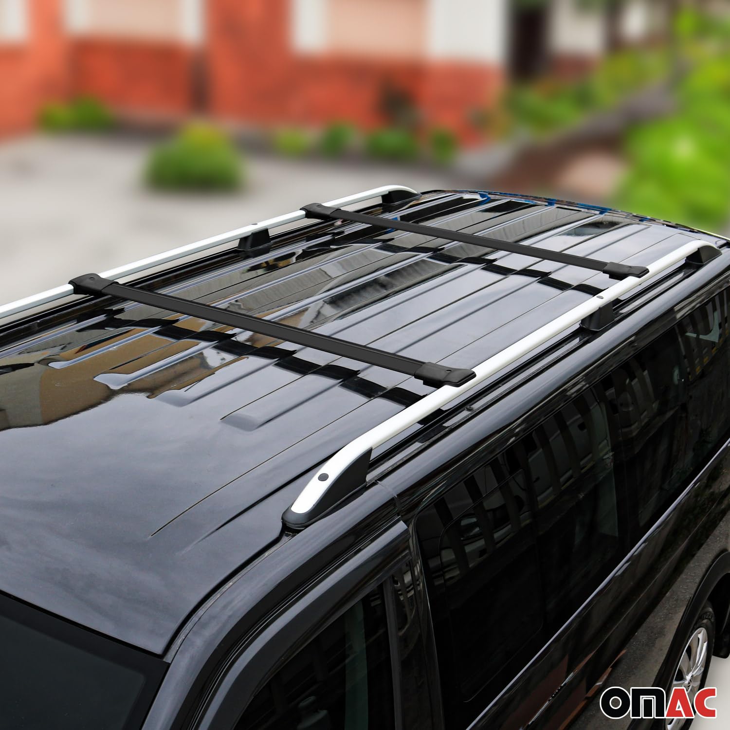 OMAC Aluminum Roof Rack Cross Bars - Heavy Duty Luggage Carrier for Ford Escape 2008-2012 (2-Piece Set, Black) - Perfect for Camping, Road Trips & Outdoor Adventures