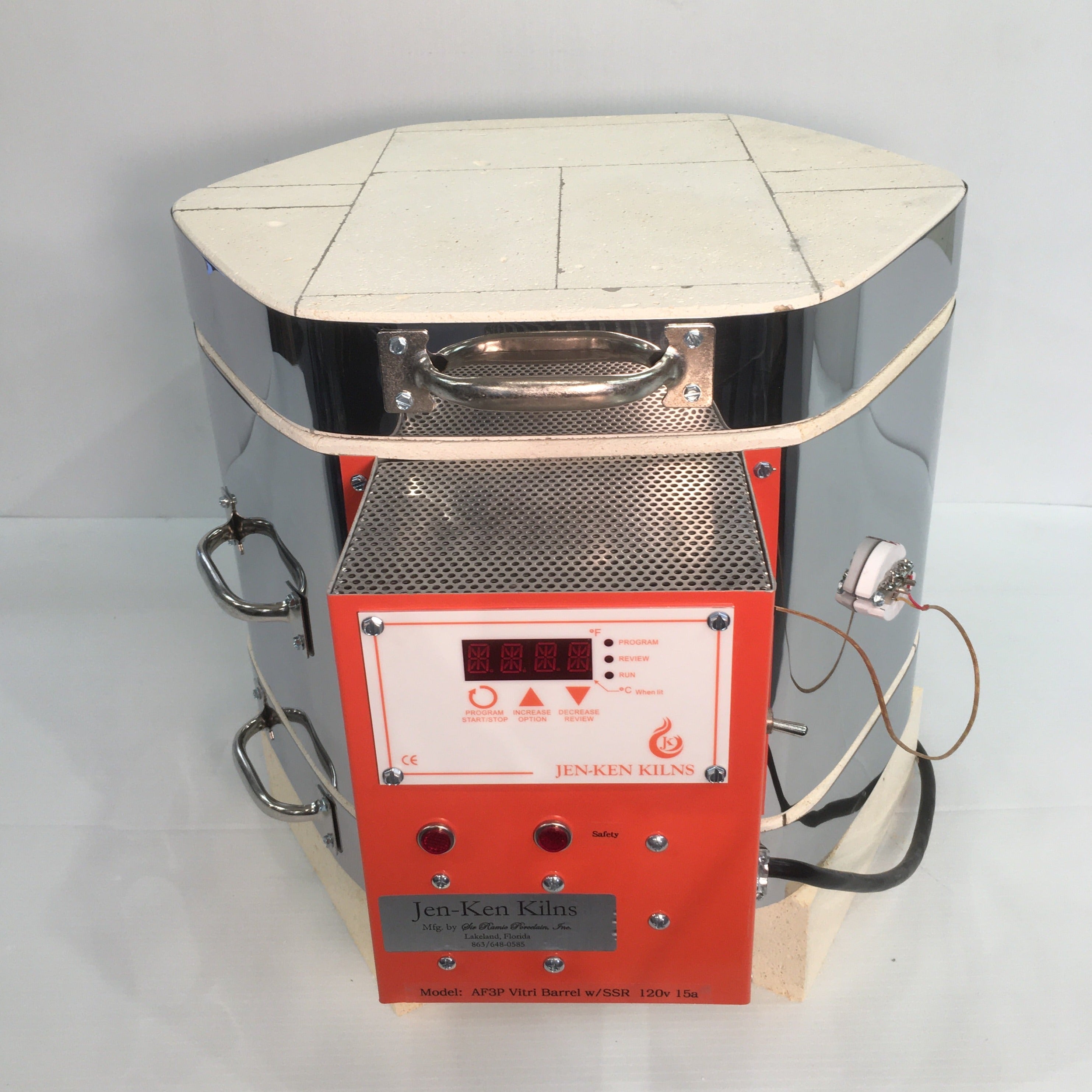 Jen Ken AF3P Vitri Barrel Kiln - High-Temperature Ceramic Kiln for Pottery, Glass & Metal Clay Firing - Perfect for Artists, Hobbyists & Professional Studios