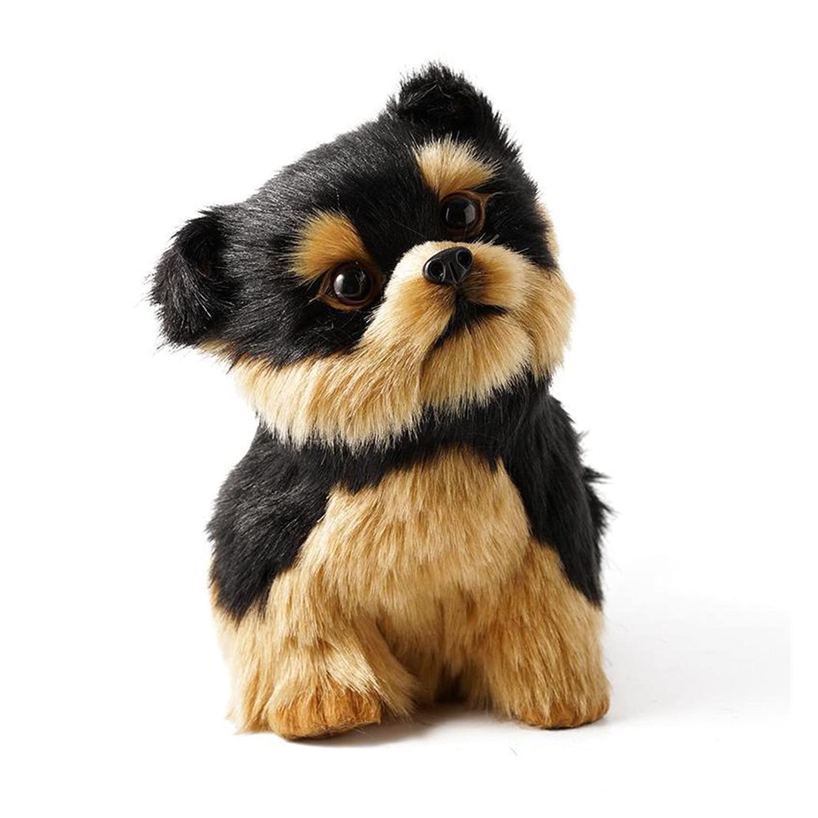 Realistic Yorkshire Terrier Plush Toy - Lifelike Stuffed Animal Dog Model for Kids & Collectors | Cute Home Decor, Gift for Dog Lovers, Nursery Room Decoration