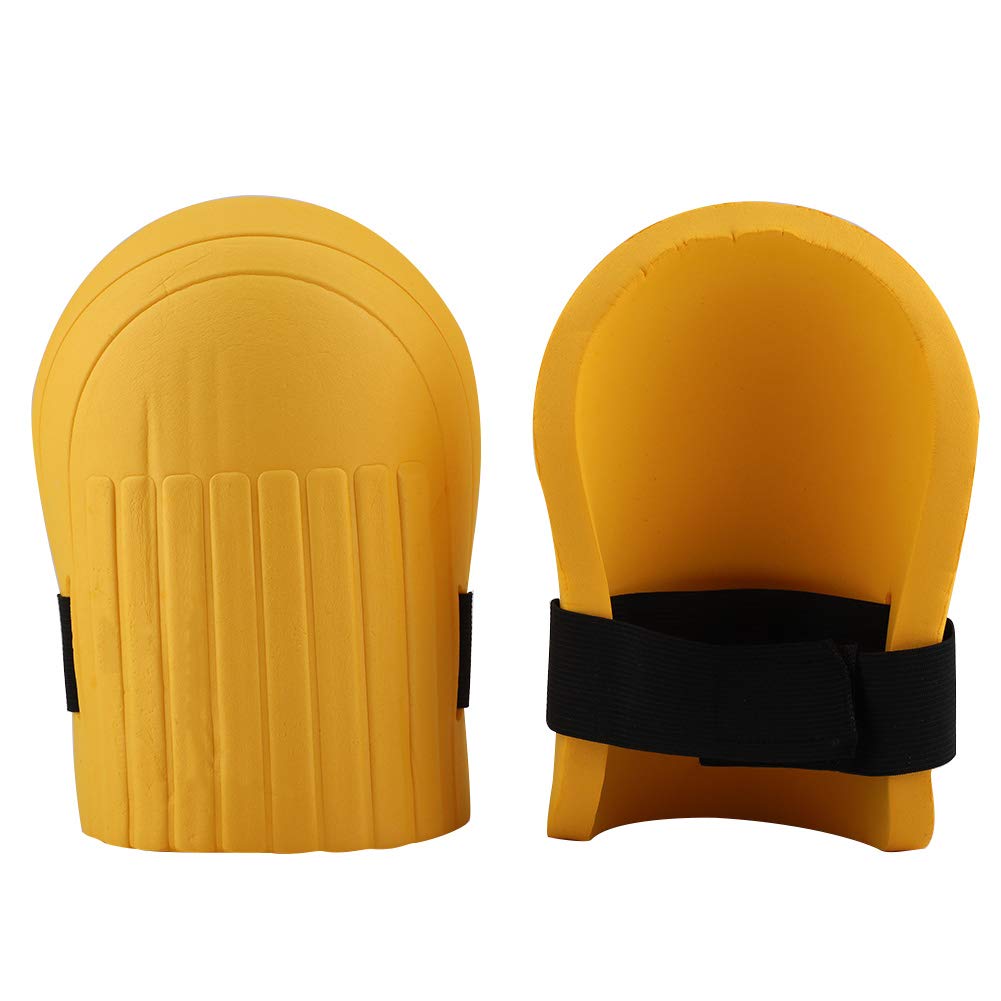 Non-Slip Work Knee Pads - Heavy Duty Gardening, Construction & Lawn Care Knee Protection - Comfortable & Durable Yellow Knee Guards for Outdoor Activities, Flooring Work & DIY Projects