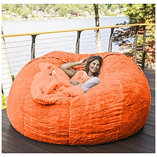 WXQY Extra Large Bean Bag Chair Cover - Washable & Removable Slipcover for Kids & Adults, Pink/Black with Zipper - Perfect for Sofa Bed, Stuffed Toy Storage & Home Decor