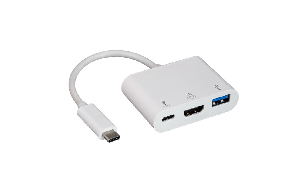 3-in-1 USB C Hub with 4K HDMI, USB 3.0 Port & 100W PD Charging - Compact Multi-Port Adapter for MacBook Pro/Air, iPad Pro, Dell XPS - Perfect for Home Office, Travel & Video Conferencing