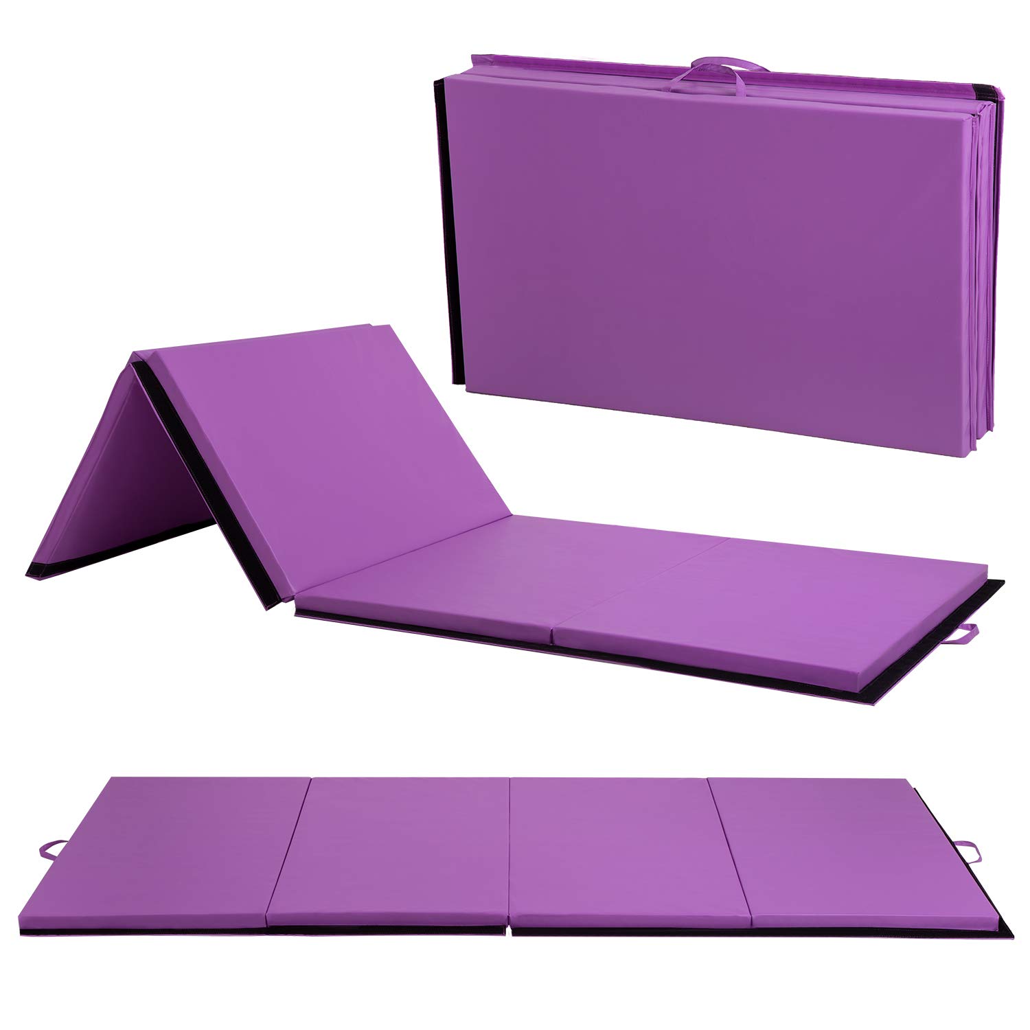 Premium 2-Inch Thick PU Leather Yoga Mat - Non-Slip Exercise Mat for Gymnastics, Pilates & Home Workouts with Carrying Handles | Ideal for Yoga Studios, Gym Training & Floor Exercises