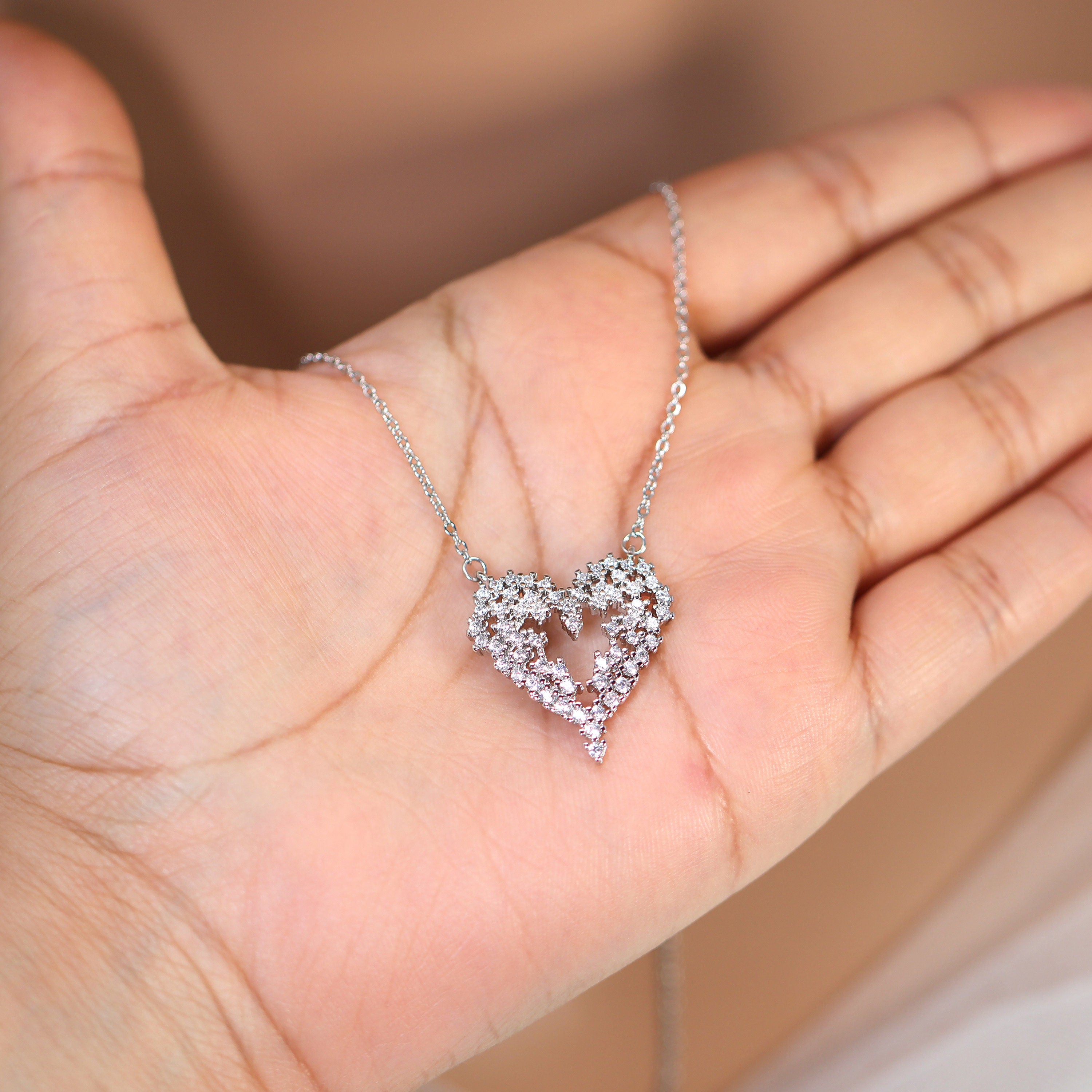 Swarovski Crystal Heart Necklace for Women - Sparkling Valentine's Day & Galentine's Gift - Elegant Statement Jewelry with CZ Stones - Perfect for Romantic Dates, Anniversaries & Special Occasions