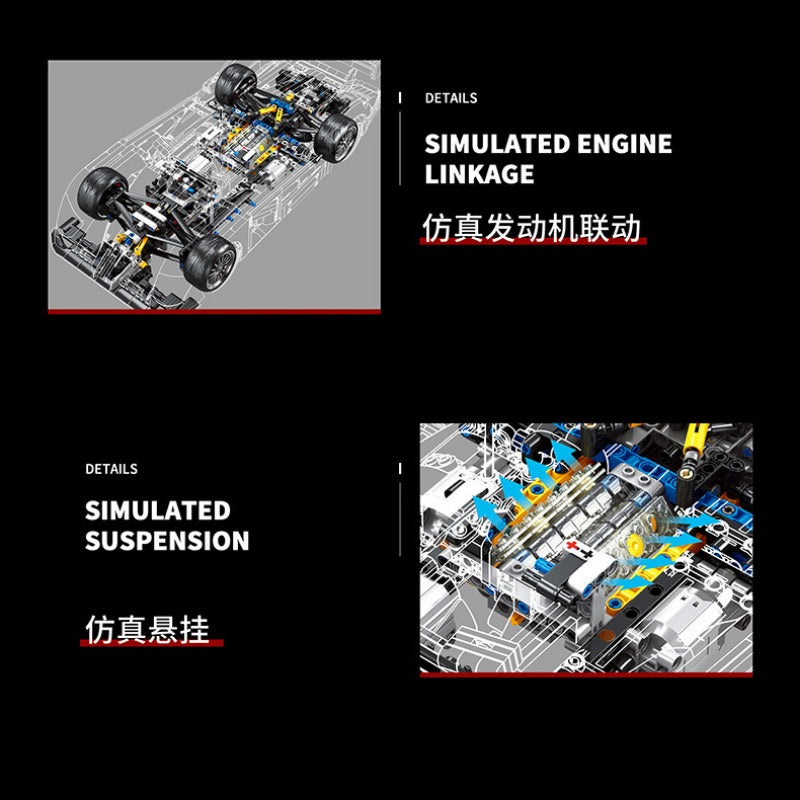 2426-Piece YC 23044 Audi R8 LMP 2000 1:10 Scale Model Car Kit - Perfect for Collectors, Hobbyists & RC Car Racing Enthusiasts
