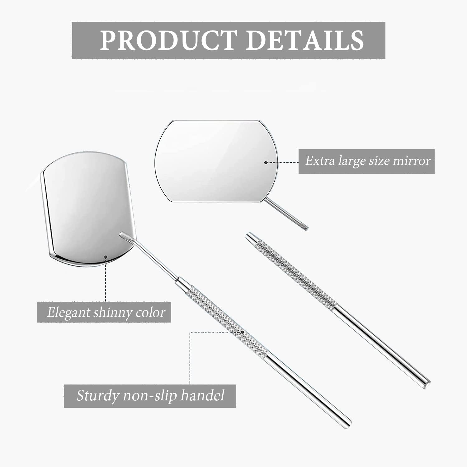 INOG Stainless Steel Eyelash Extension Mirror - Professional Makeup Mirror for Lash Artists & DIY Beauty - Perfect for Salon, Home & Travel Use (Silver)