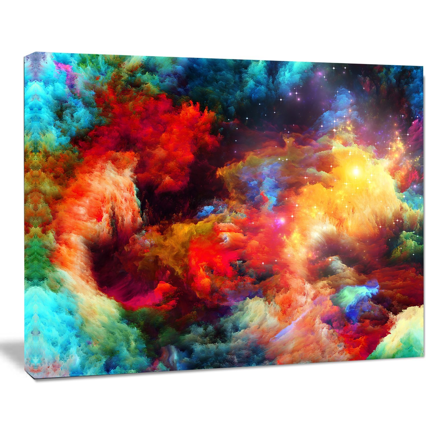 Fractal Paint Fusion Contemporary Art Canvas Print - Modern Abstract Wall Decor for Living Room, Bedroom & Office | High-Quality Home & Office Artwork