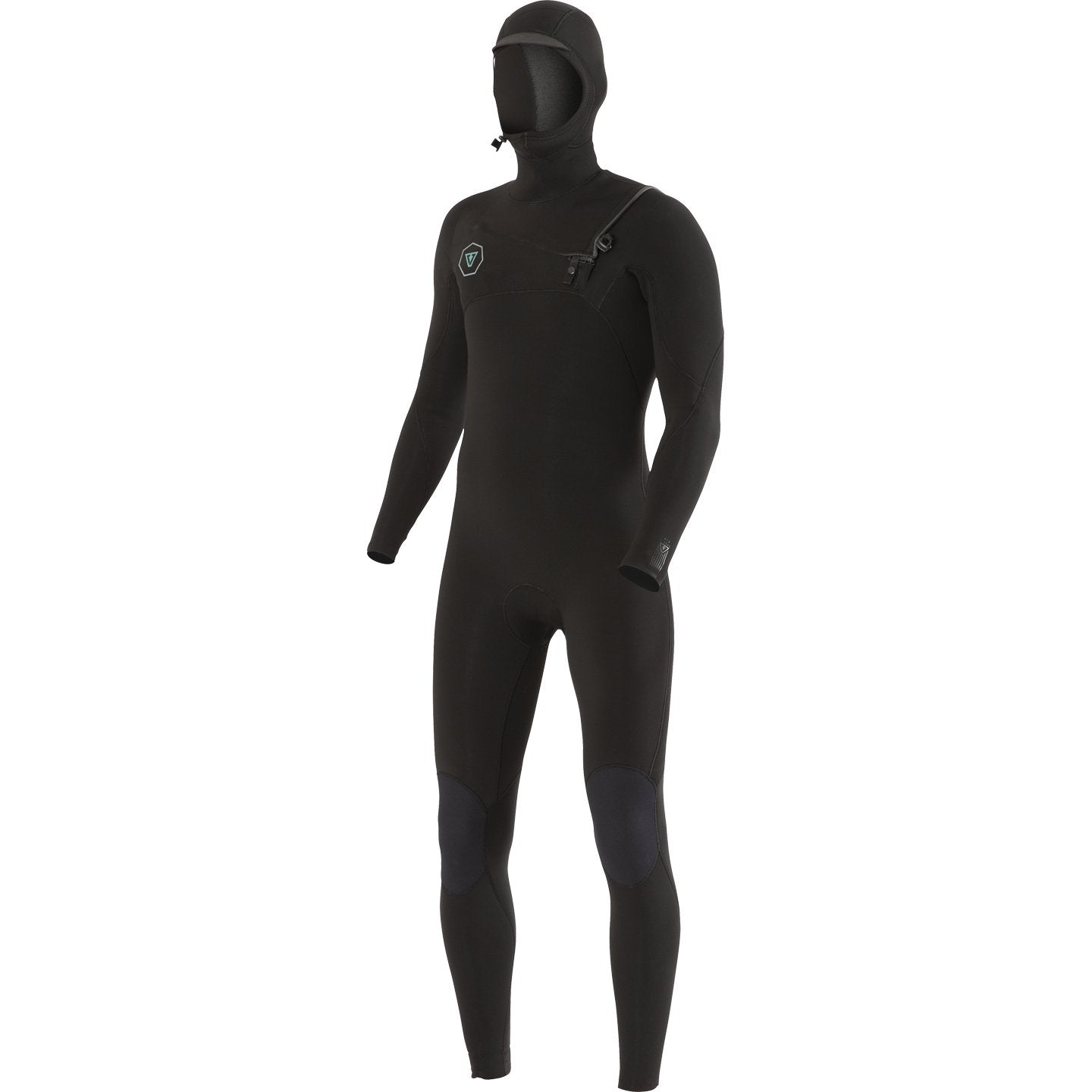 Vissla 7 SEAS 6/5mm Men's Hooded Full Wetsuit - Black with Blue Liner for Surfing, Diving & Cold Water Activities