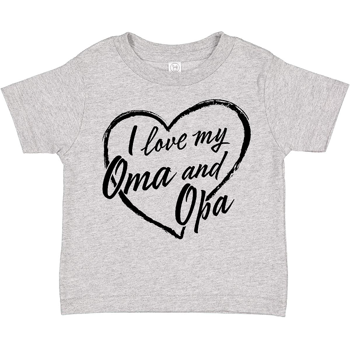 Inktastic I Love My Oma and Opa Black Chalk Heart Toddler T-Shirt - Cute Grandparent Apparel for Toddlers, Family Reunions & Holiday Gifts