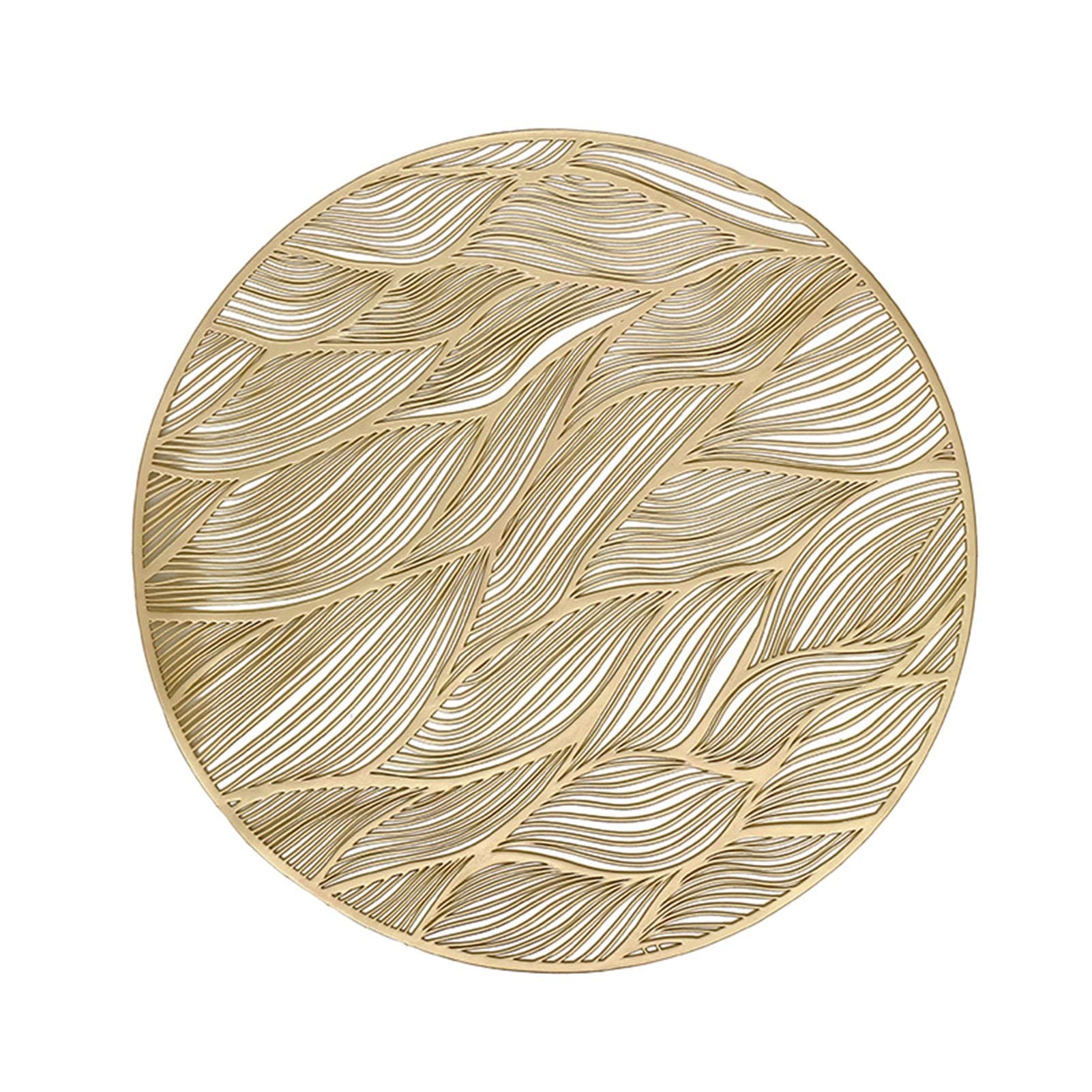 Modern Cloud Print Round Hollow Non-Slip Table Mat - Golden Dining Tableware for Holiday Christmas Kitchen Decor | Perfect for Dinner Parties, Family Gatherings & Festive Celebrations