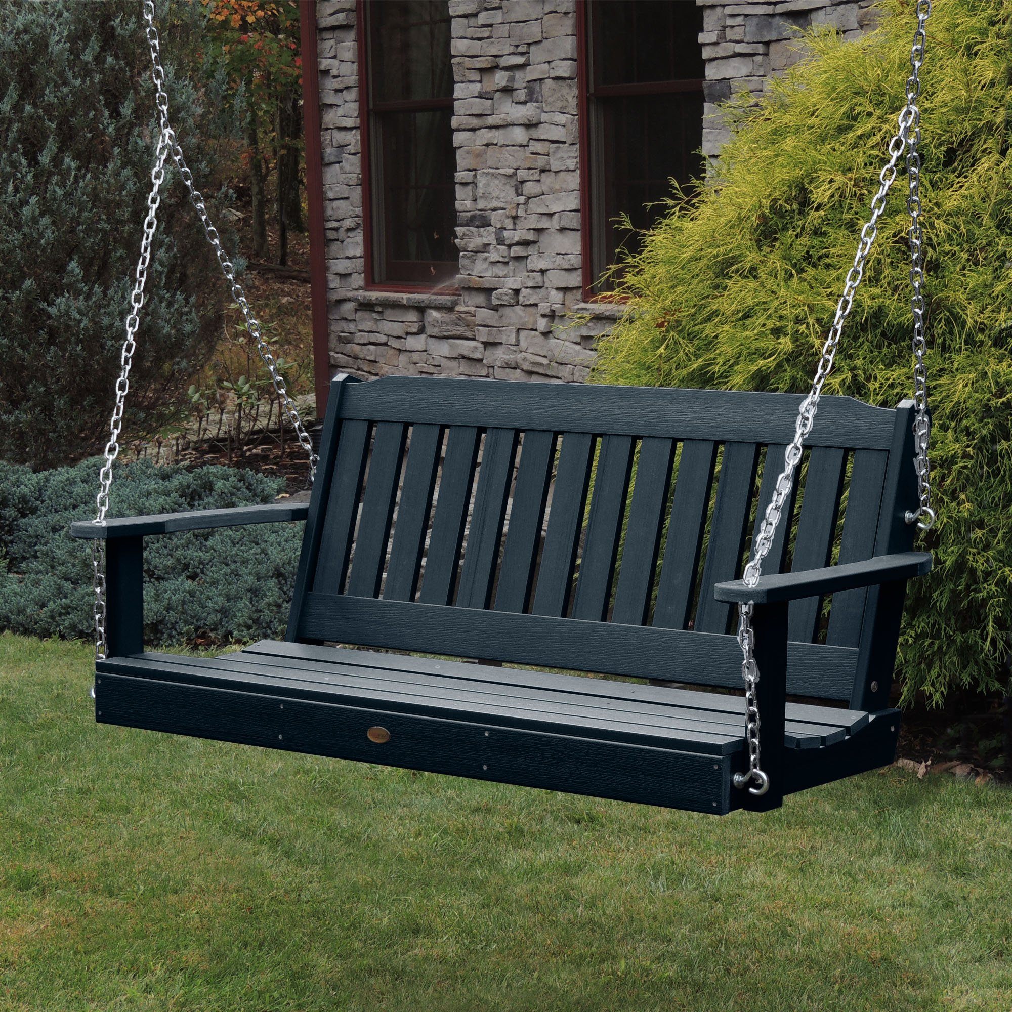 5ft Lehigh Porch Swing - Heavy Duty Outdoor Hanging Bench for Garden, Patio, Deck - Perfect for Relaxing & Lounging in Backyard, Front Porch or Balcony