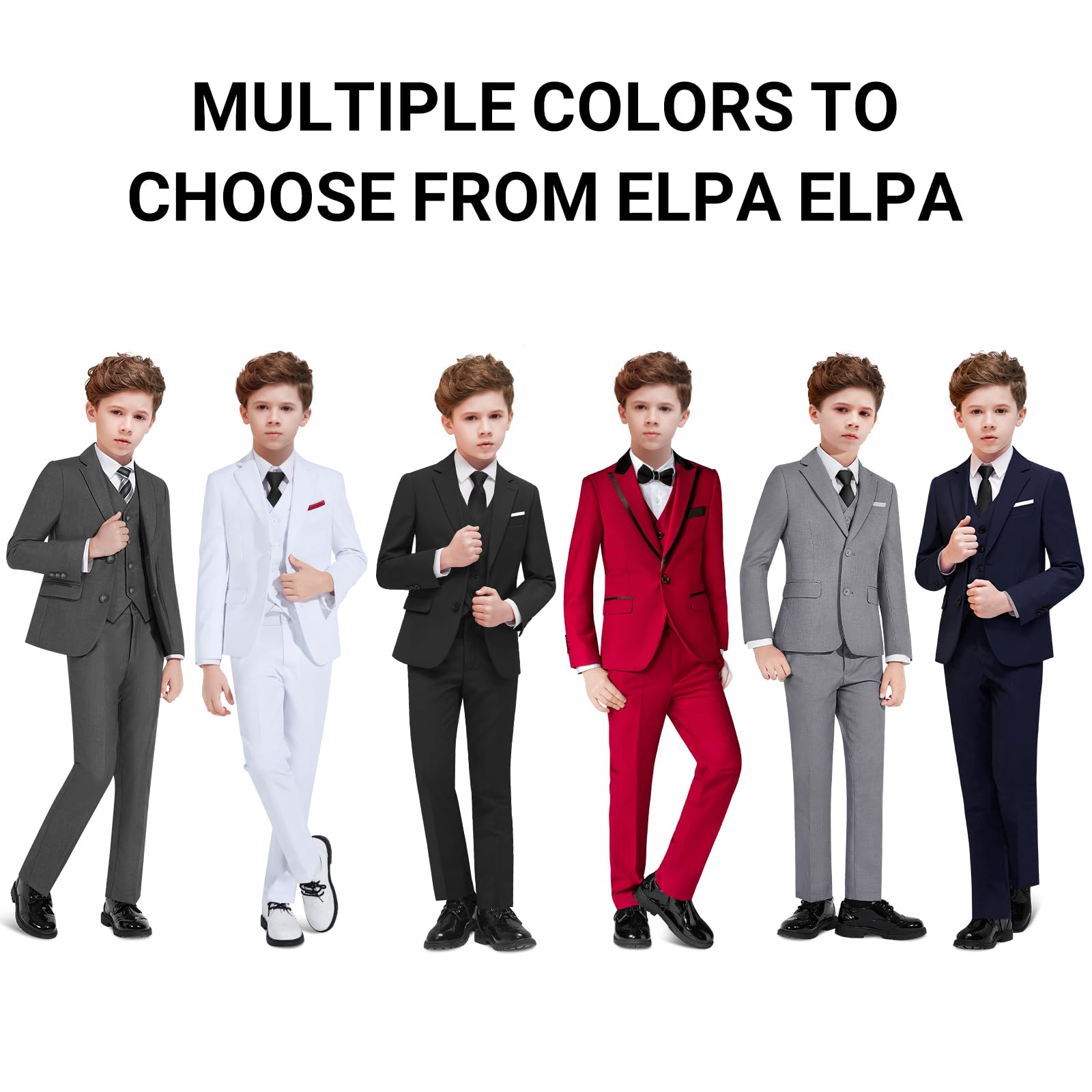 ELPA Boys Slim Fit Suit Set - Kids Formal Suits for Wedding, Ring Bearer Outfit, Youth Blazer & Pants - Perfect for Special Occasions & Family Events