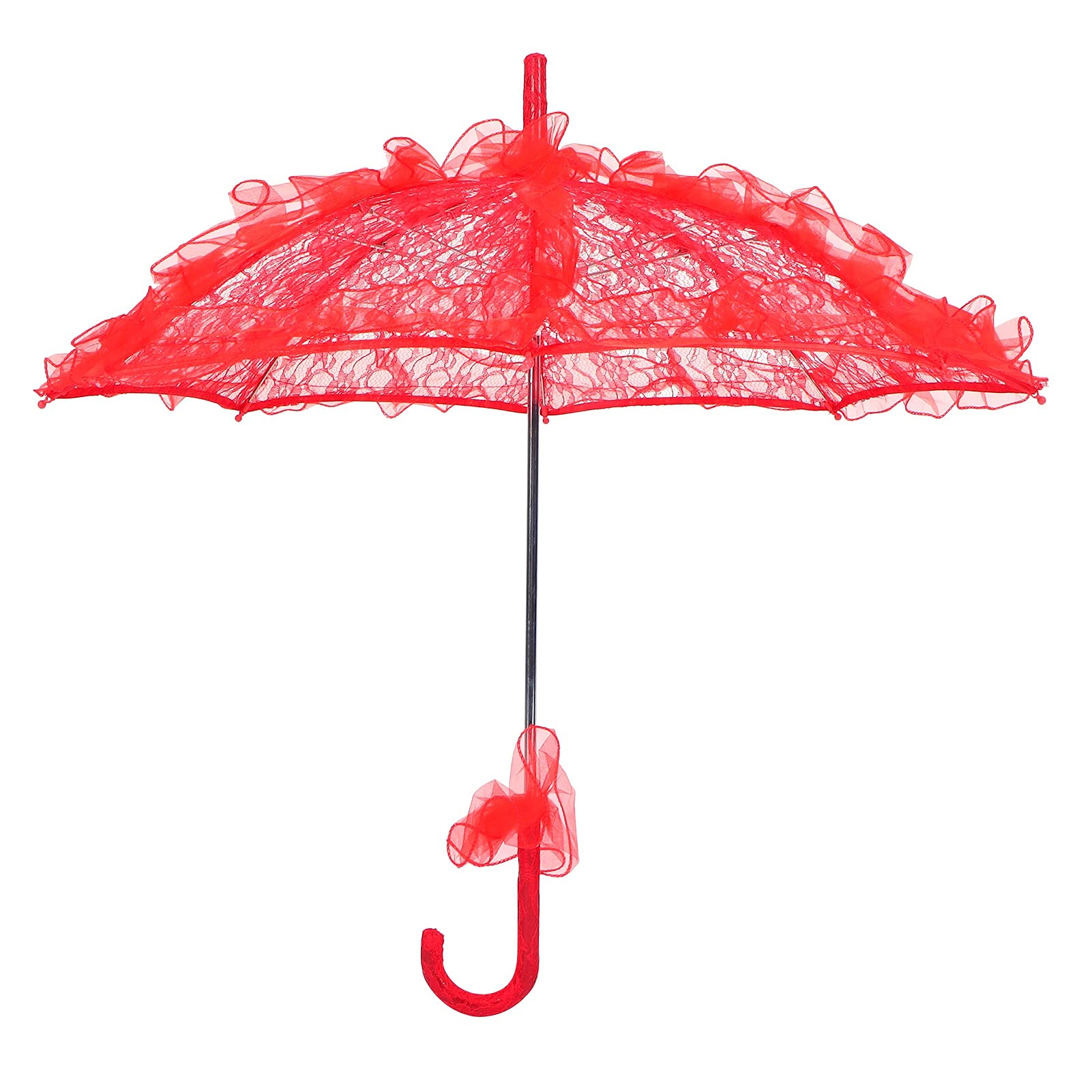 01 Elegant Lace Bridal Umbrella - Red Wedding Umbrella for Bride, Photoshoots & Special Events | Perfect for Outdoor Ceremonies, Rainy Wedding Days & Romantic Photo Sessions