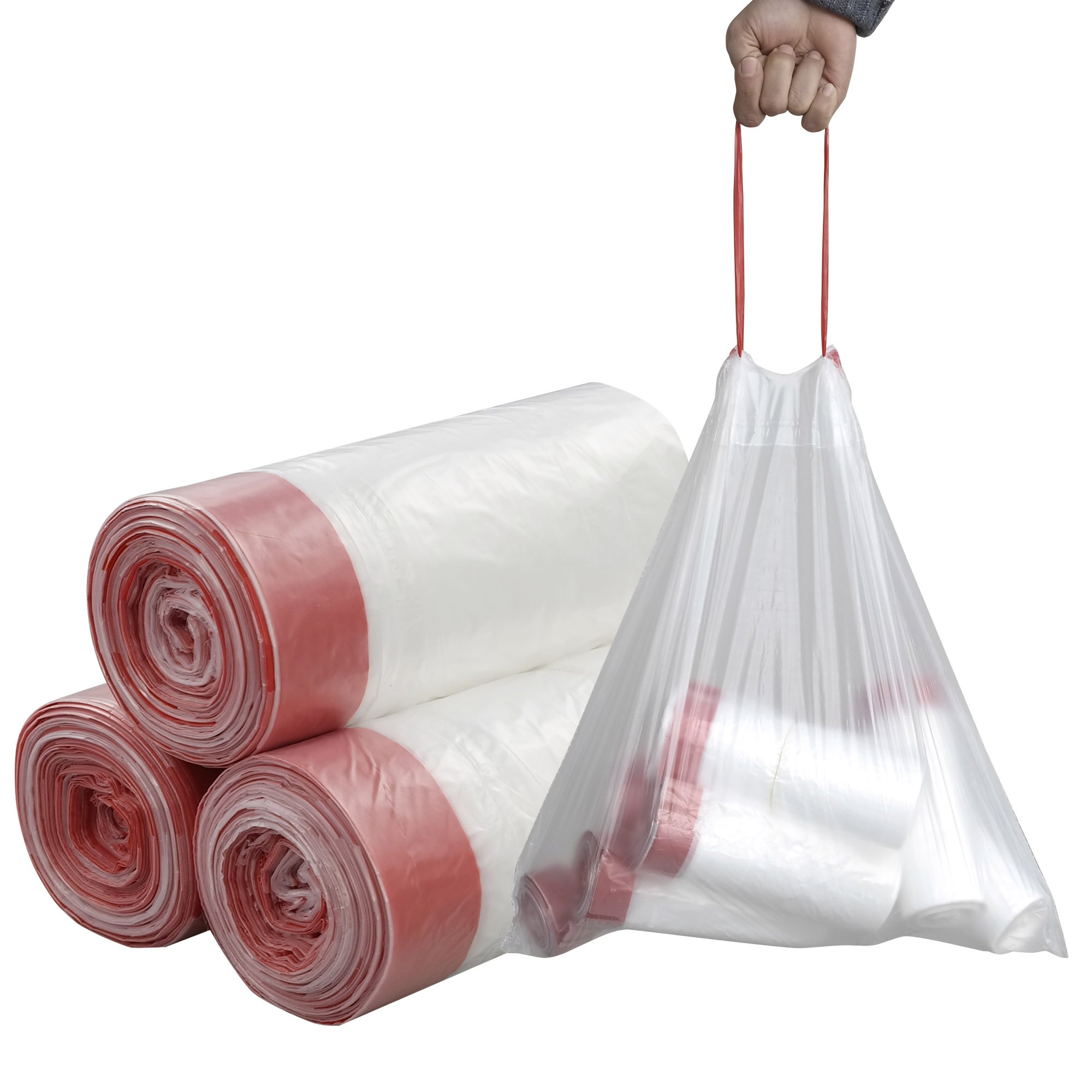 Pekky 10 Gallon Kitchen Trash Bags - Medium Drawstring Garbage Bags (108 Count) - Strong & Leak-Proof for Home, Office & Outdoor Use