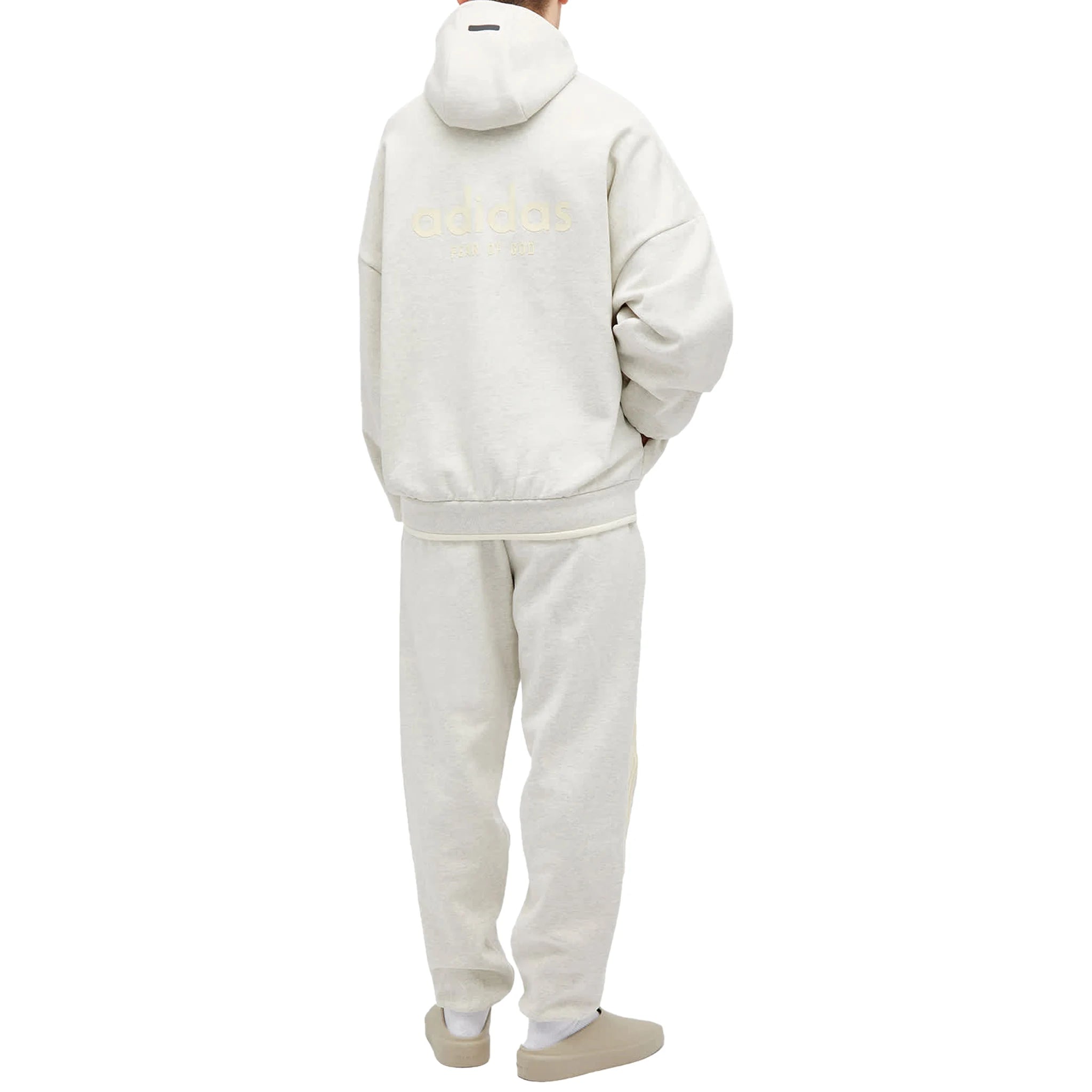 Adidas x Fear Of God Athletics Heavy Fleece Hoodie - Oatmeal Heather Color | Men's Casual Pullover Sweatshirt for Streetwear & Winter Comfort