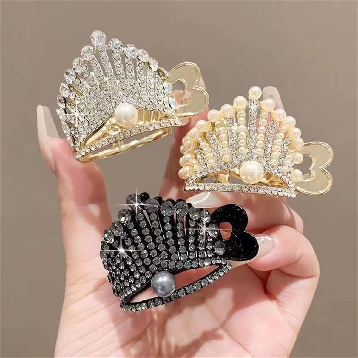 3Pcs Korean Style Striped Bow Hair Clips - Elegant Solid Fabric Hair Ties, Banana Hair Claw Clips for Women & Girls | Perfect for Ponytails, Half-Up Styles & Everyday Hair Accessories (Black)