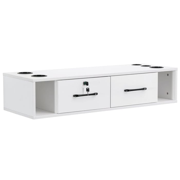 Emily Wall Mounted Styling Station - Compact Vanity Organizer with Mirror & Storage for Makeup, Jewelry & Hair Accessories - Perfect for Small Bathrooms, Bedrooms & Dorm Rooms