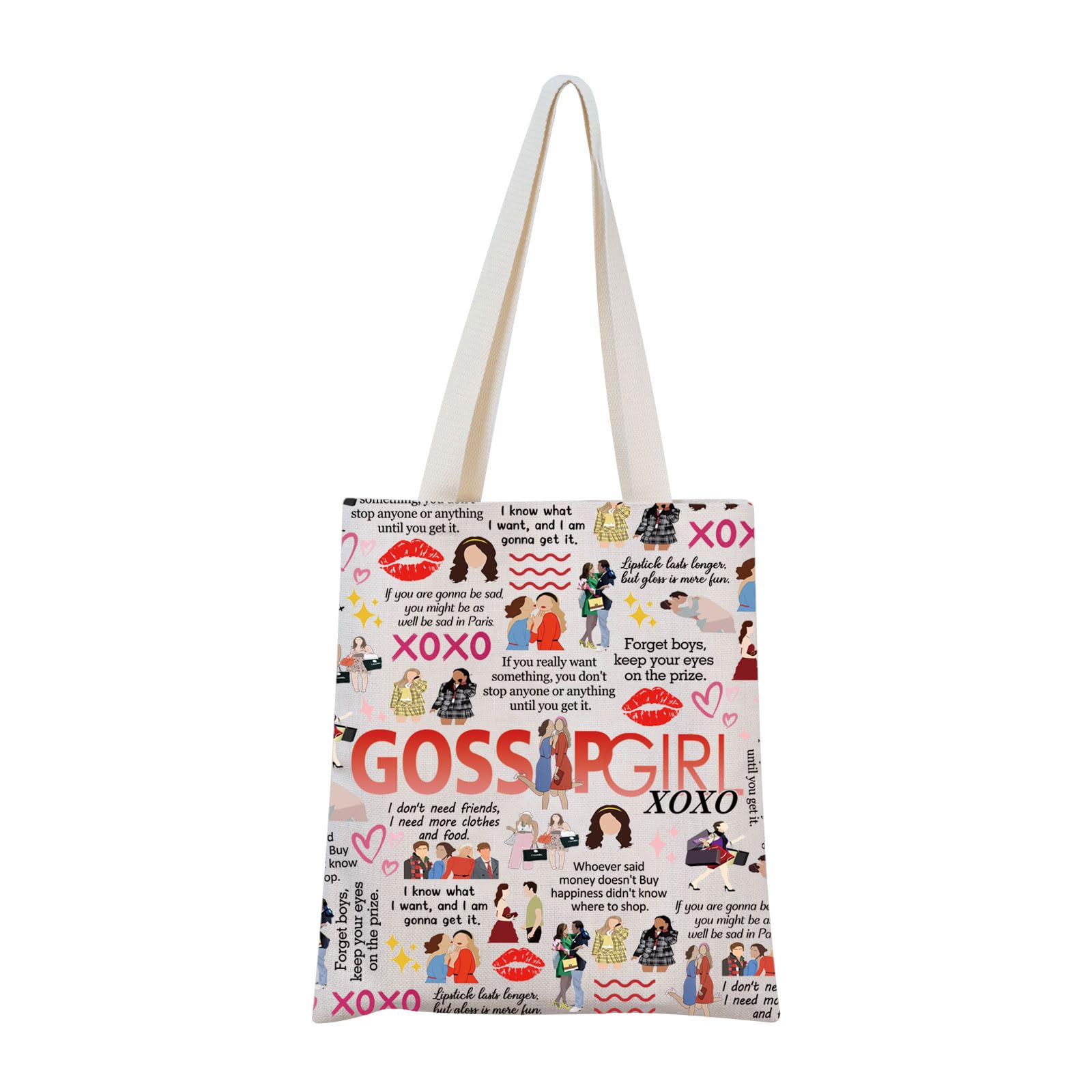 Gossip XOXO Tote Bag - Inspired by Gossip Girl TV Show - Perfect Gift for Gossip Fans & TV Show Lovers - Great for Shopping, Beach Trips & Daily Use