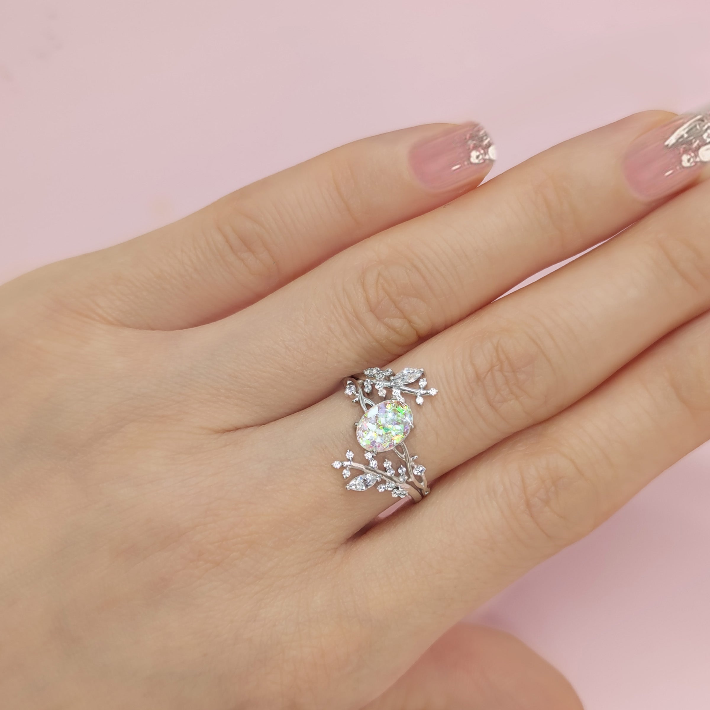 Moonlit Grove: Ashes Ring - Elegant Gothic Silver Jewelry for Women | Perfect for Weddings, Parties & Dark Fashion Accessories