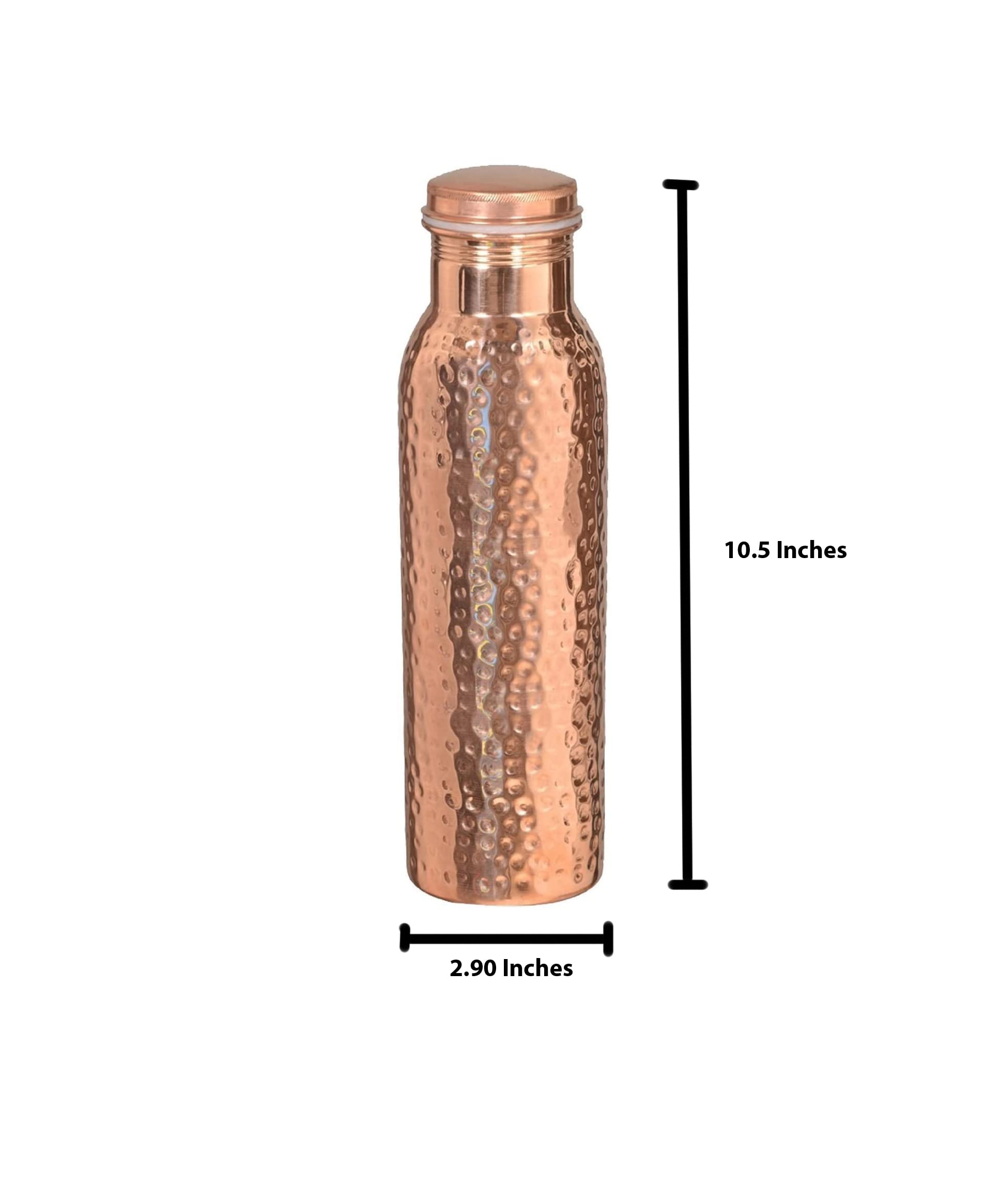 Premium Hammered Copper Water Bottle - 950ml (32oz) for Drinking, Serving & Hydration - Eco-Friendly, Reusable & Stylish for Home, Office, Gym & Outdoor Activities