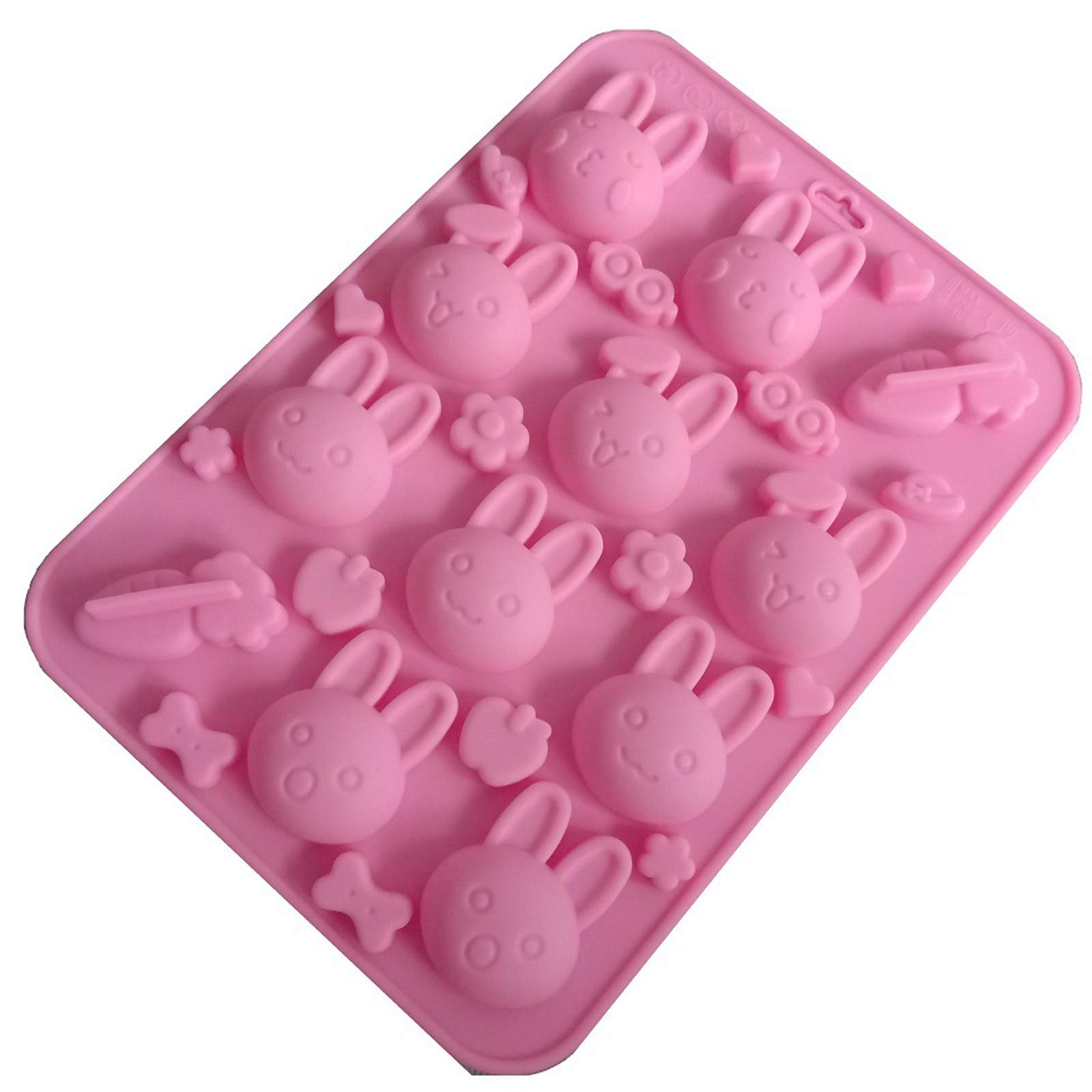 12-Cavity Silicone Muffin Pan - Bunny Rabbit Carrot Cake Mold for Baking, Chocolate Molds, Cupcake Decorations - Perfect for Easter Treats, Birthday Parties & Holiday Desserts