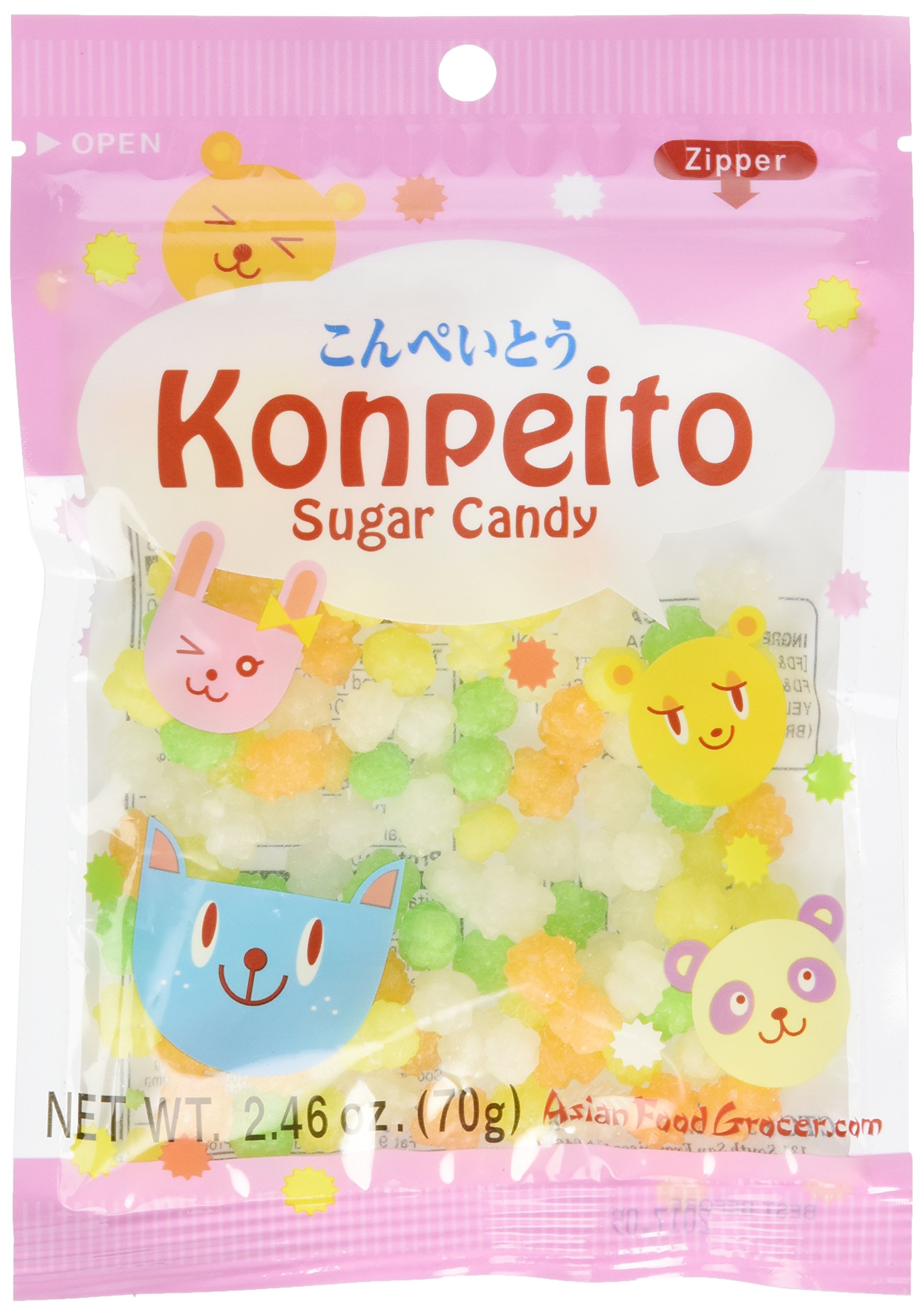 Konpeito Japanese Star Sugar Candy 2.66oz (70g) - 100 Pieces - Traditional Sweet Treat for Tea Parties, Gift Giving & Dessert Decorations