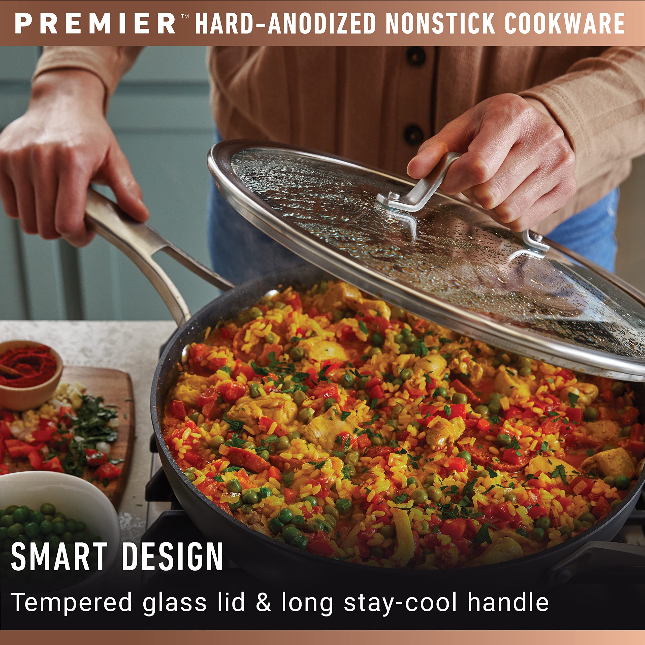 Calphalon Premier Hard-Anodized Nonstick 11-Piece Cookware Set - Pots & Pans with MineralShield Technology, Oven & Dishwasher Safe, Durable Kitchen Essentials for Baking, Frying & Everyday Cooking