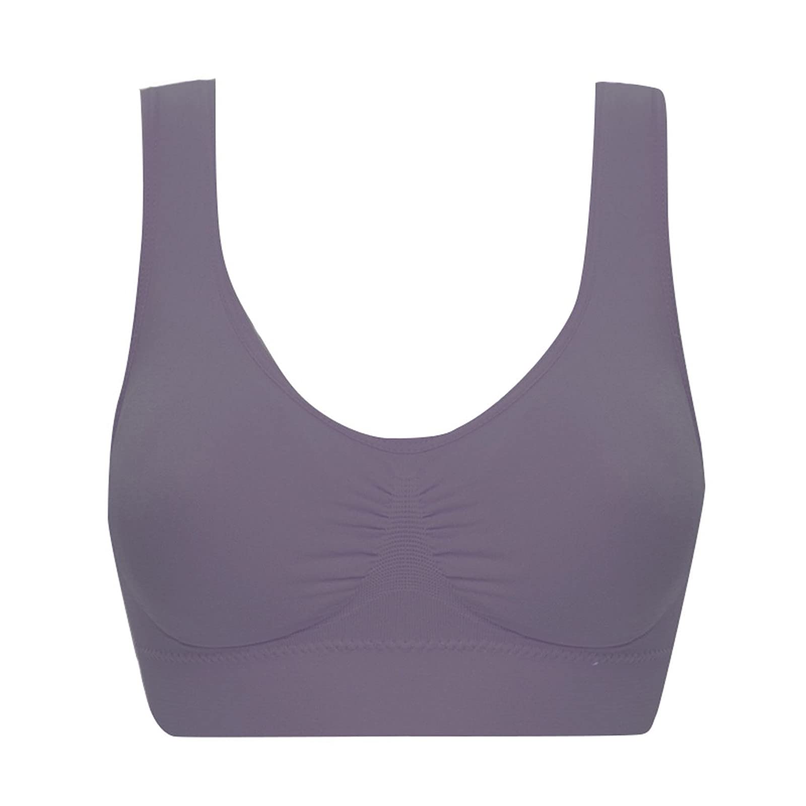 Plus Size Wireless Sleep Bras for Women - Comfortable Seamless Yoga & Sports Bra with Removable Pads for Lounge & Relaxation