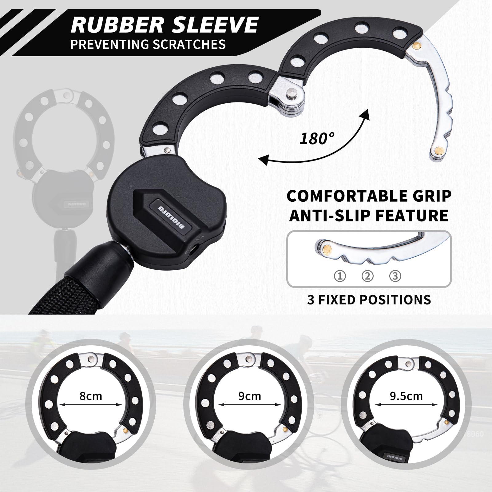 Heavy Duty Electric Scooter Lock - High Security Bike Chain Lock with Key for E-Bike, Motorcycle & Ninebot - Anti-Theft Protection for Urban Commuting & Outdoor Adventures