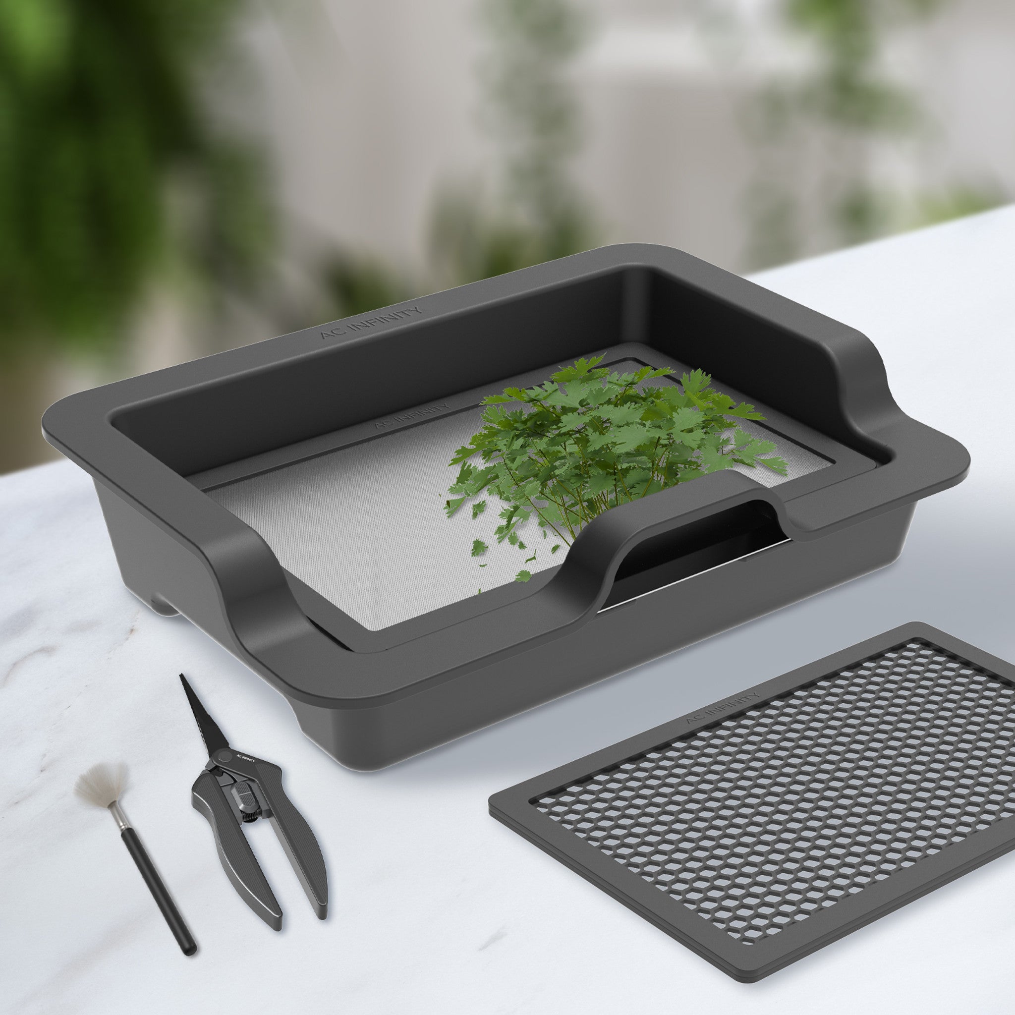 Large Trim Tray System with 3 Trays & 2 Screens - Interchangeable Ergonomic Design for Efficient Cannabis Harvesting & Processing