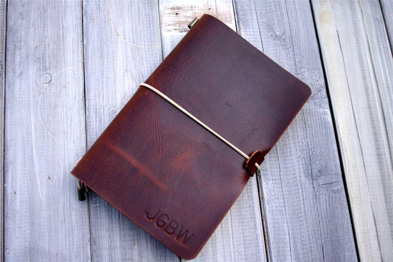 Personalized Leather Travel Bullet Journal Notebook - Custom Name & Date - Perfect for Travel Planning, Daily Journaling & Gift Giving